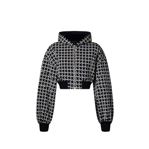 Ready-to-Wear Coats and Jackets Cropped Honeycomb Jacquard Bomber Jacket | Louis Vuitton ® (Product zoom)