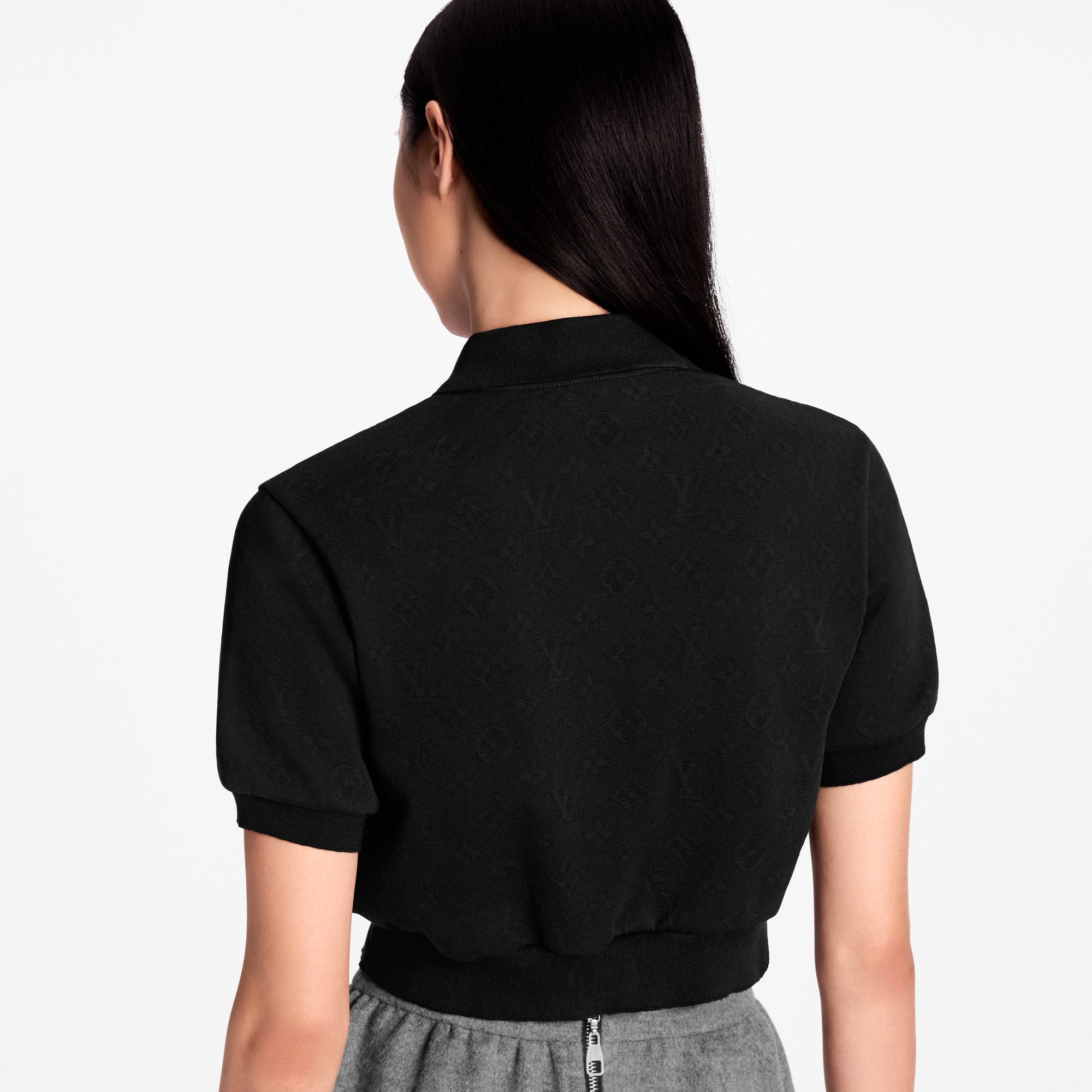  Ready-to-Wear Tops Cropped Monogram Button Polo Top | Louis Vuitton ® (Product zoom)