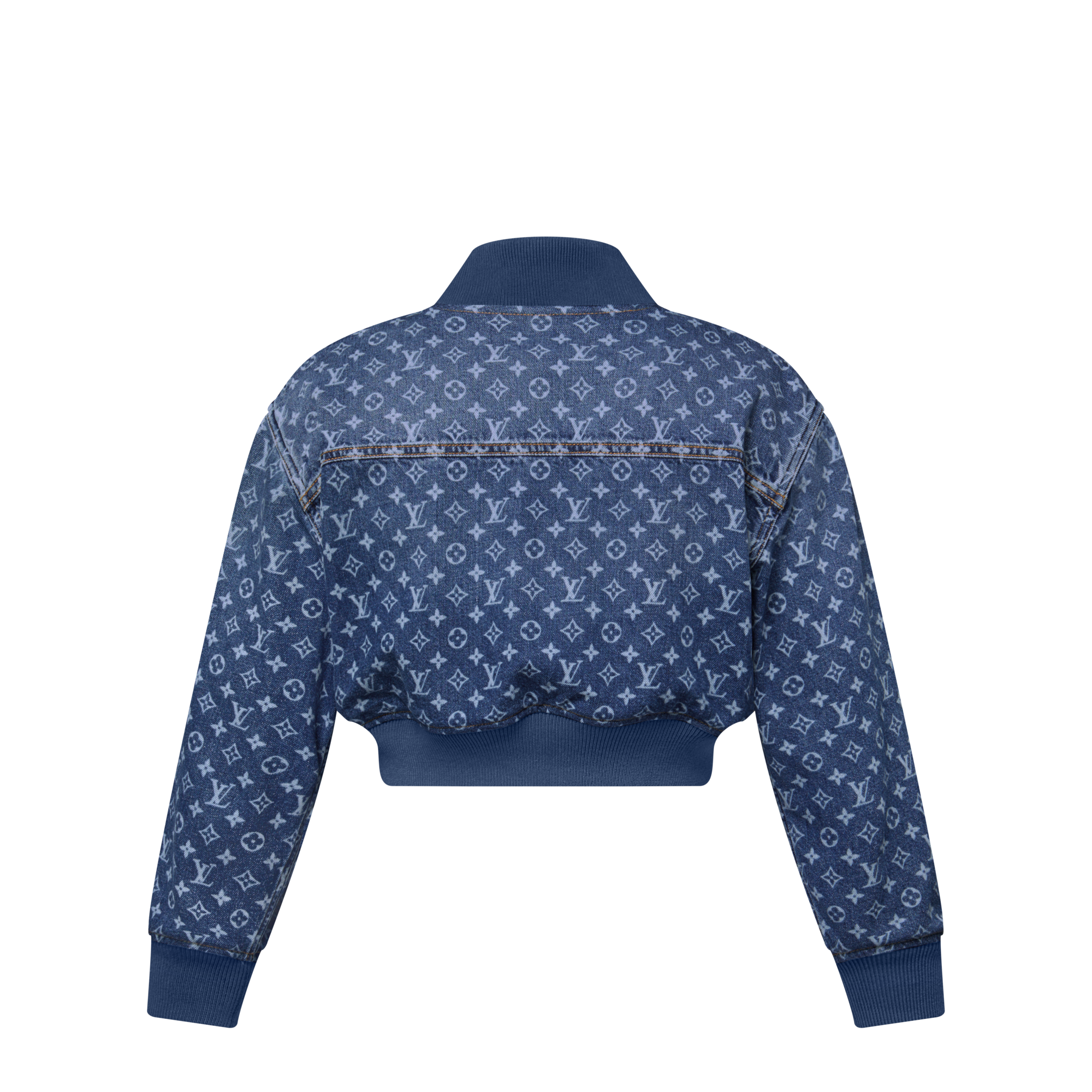  Ready-to-Wear Coats and Jackets Cropped Monogram Denim Bomber Jacket | Louis Vuitton ® (Product zoom)