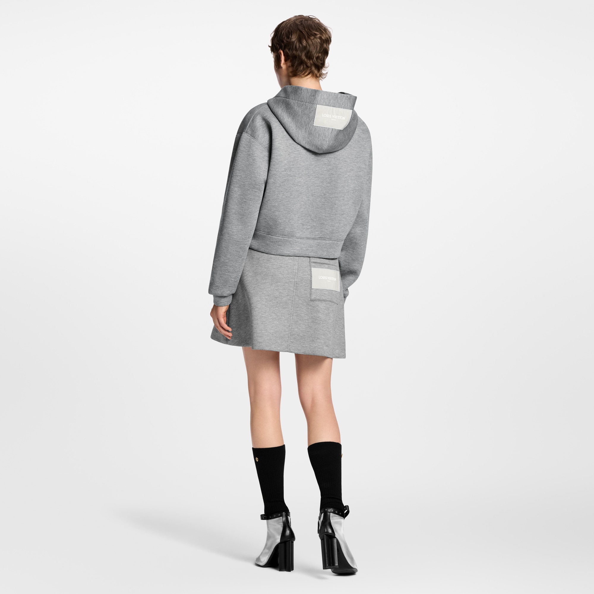  Ready-to-Wear Tops Cropped Monogram Scarf Hoodie | Louis Vuitton ® (Product zoom)