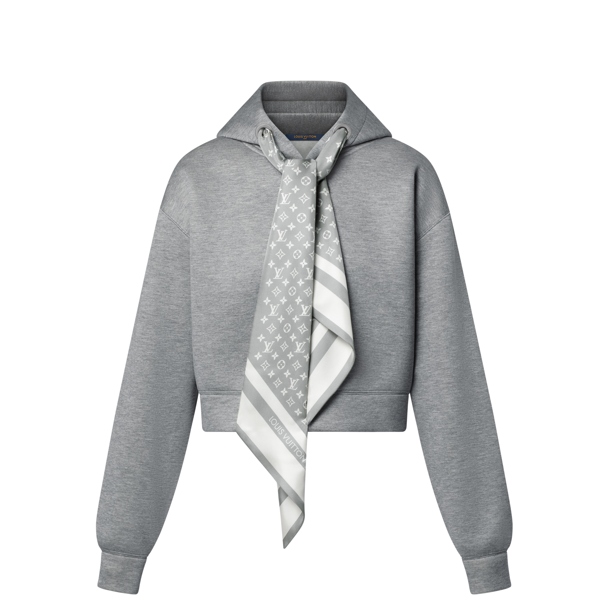 Cropped Monogram Scarf Hoodie
