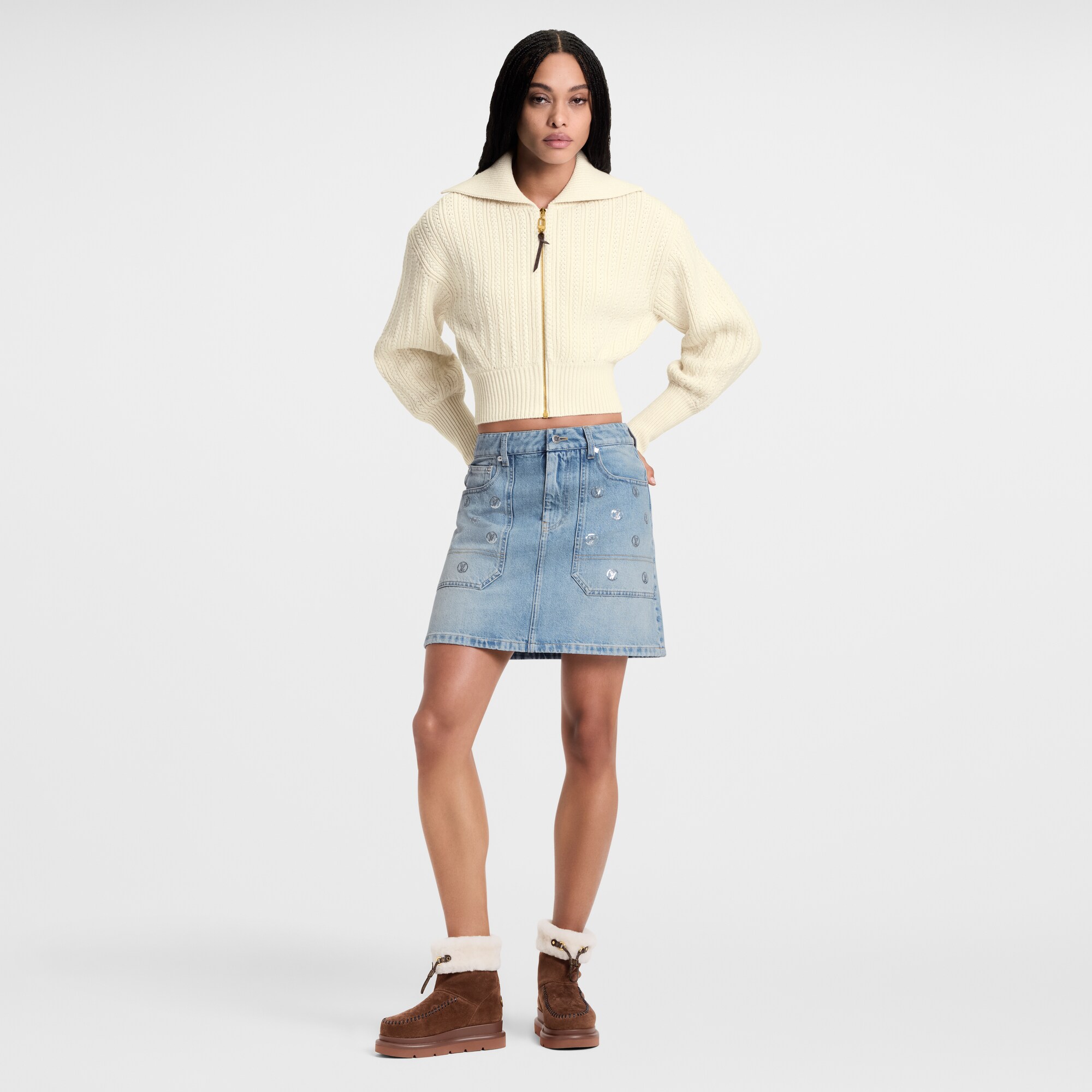  Ready-to-Wear Coats and Jackets Cropped Rib-Knit Jacket
 | Louis Vuitton ® (Product zoom)