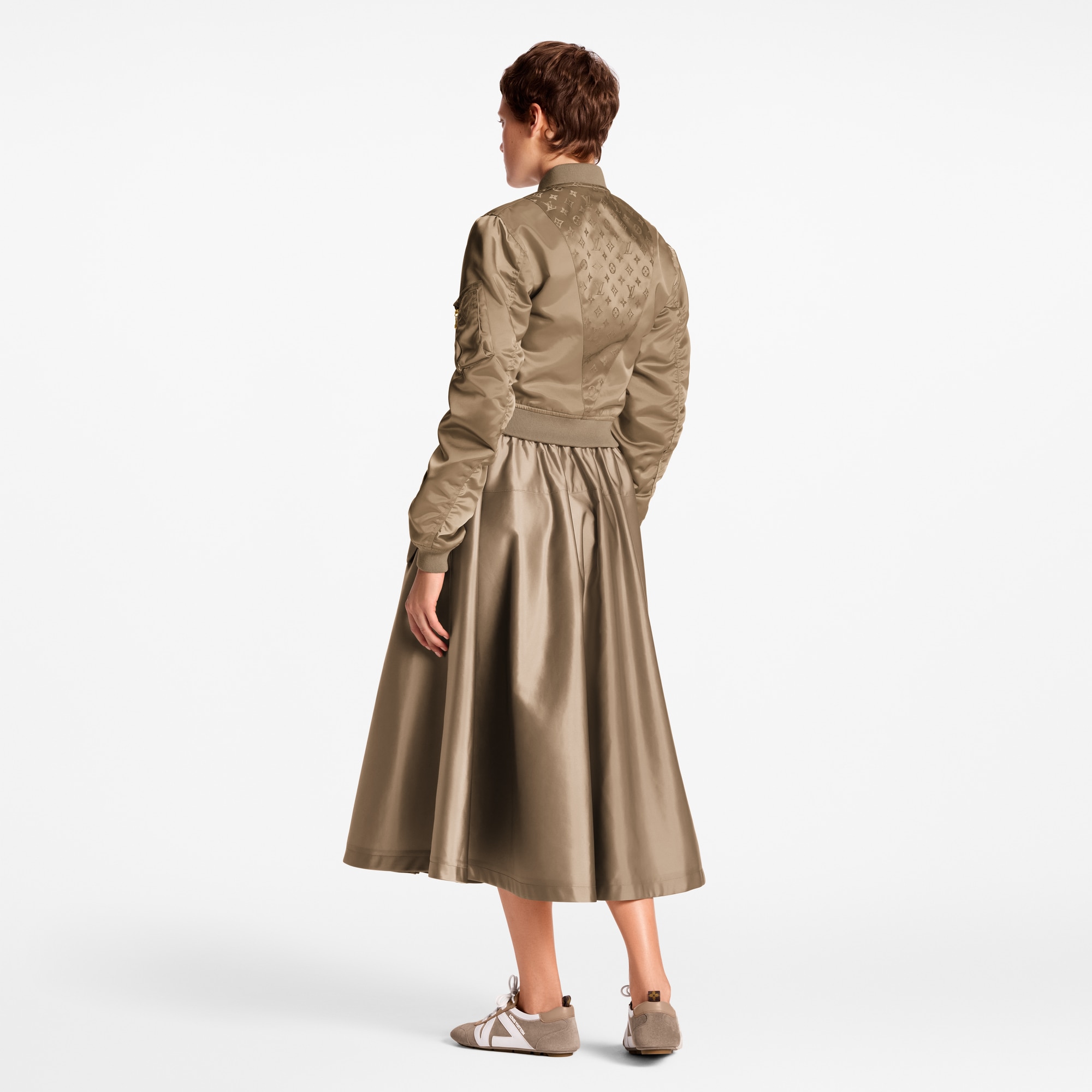  Ready-to-Wear Coats and Jackets Cropped Ruched-Sleeve Bomber Jacket | Louis Vuitton ® (Product zoom)