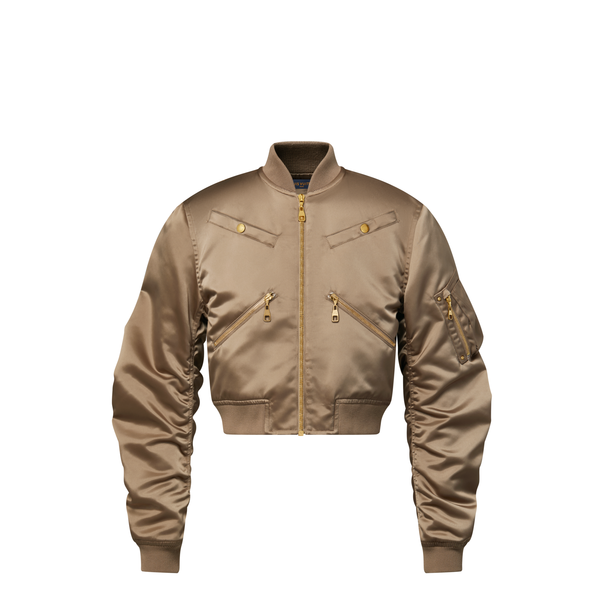  Ready-to-Wear Coats and Jackets Cropped Ruched-Sleeve Bomber Jacket | Louis Vuitton ® (Product zoom)