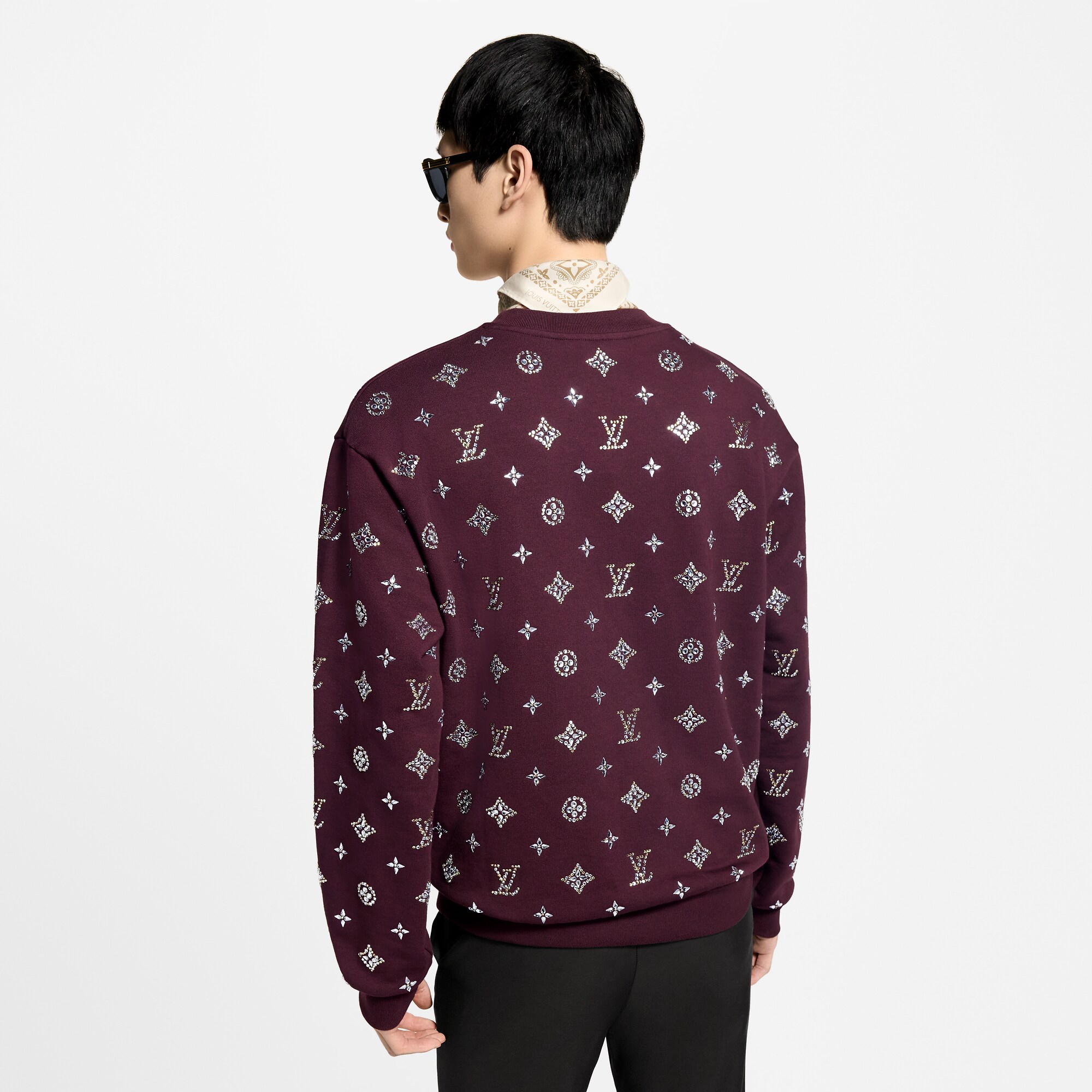 Crystal Monogram Crewneck