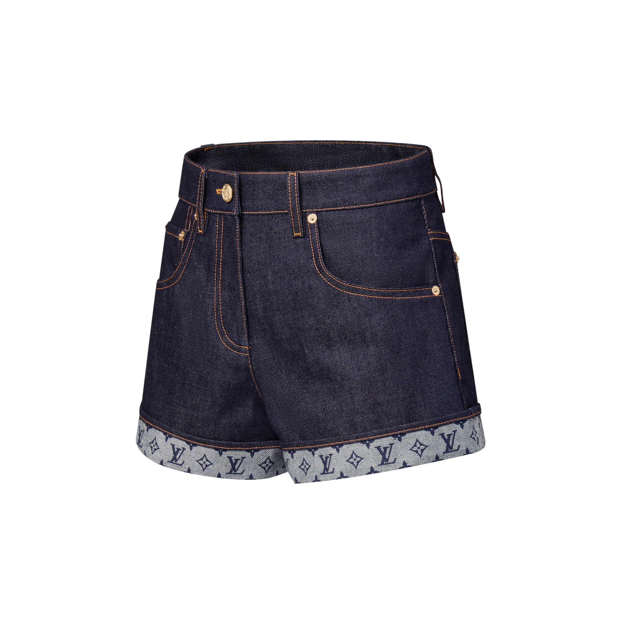  Ready-to-Wear Skirts and Shorts Cuffed Hem Denim Mini Shorts | Louis Vuitton ® (Product zoom)