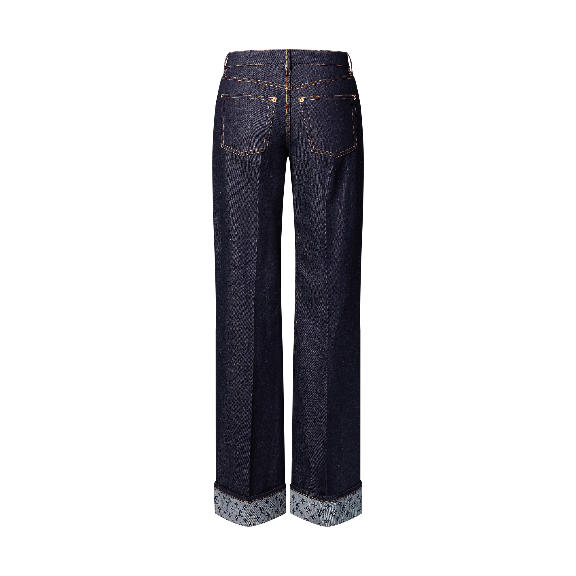 Cuffed Hem Flared Jeans