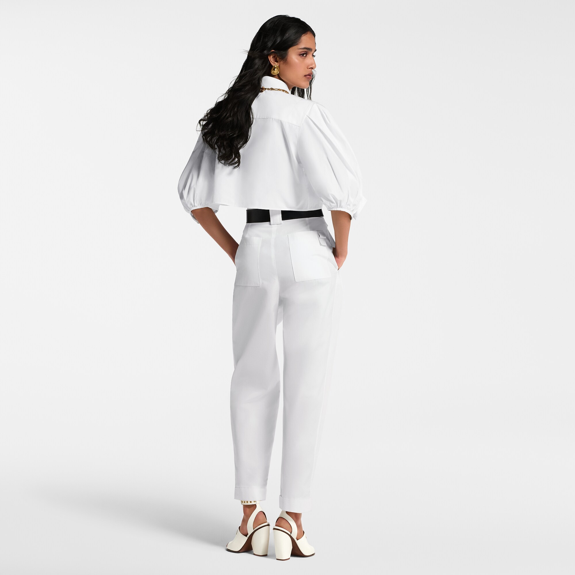 Cuffed Wide-Leg Pants