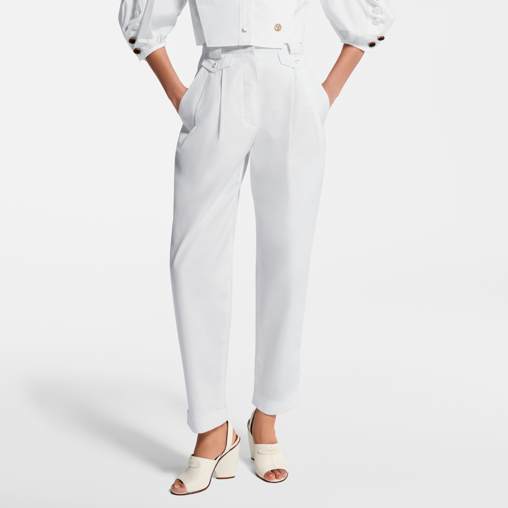  Ready-to-Wear Pants Cuffed Wide-Leg Pants | Louis Vuitton ® (Product zoom)