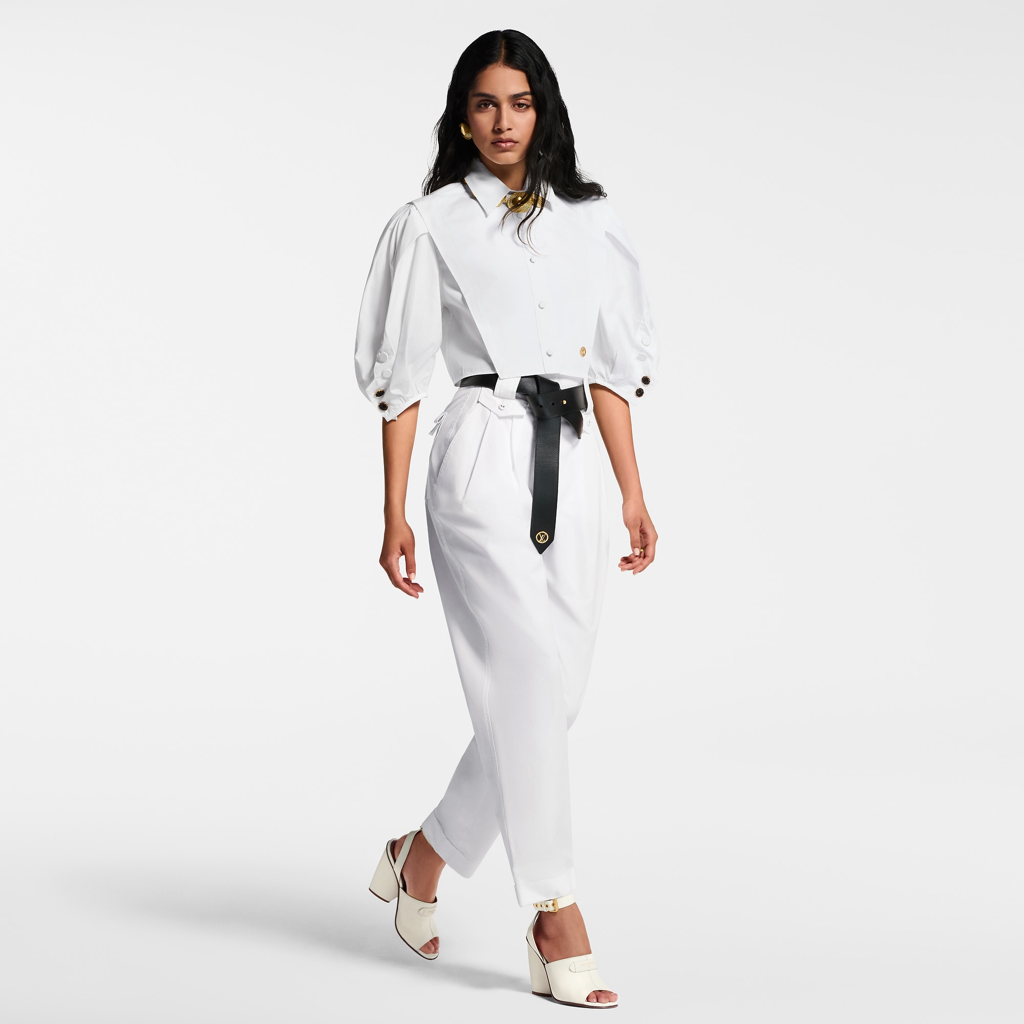Cuffed Wide-Leg Pants