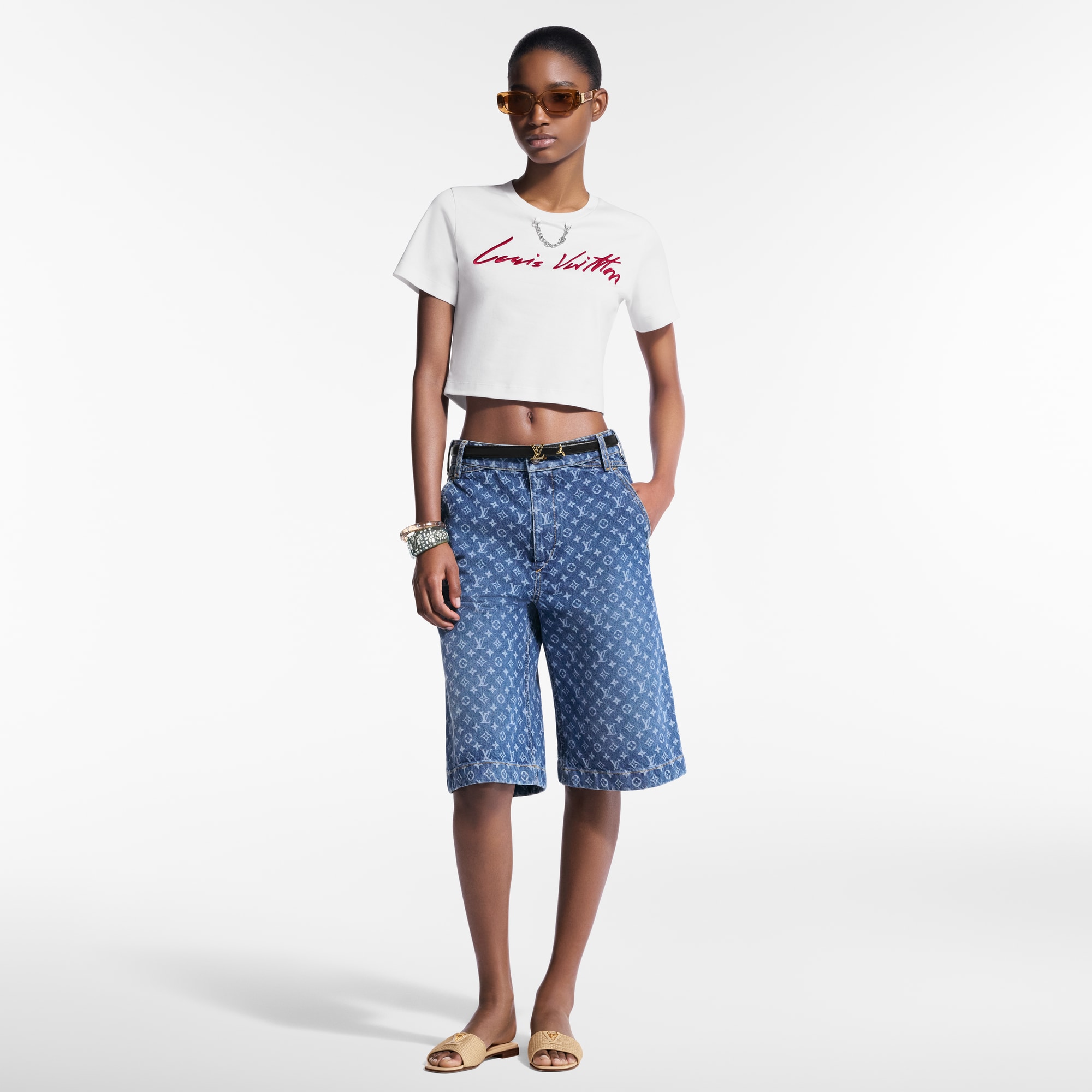 Ready-to-Wear Tops Cursive Signature Crop Top  | Louis Vuitton ® (Product zoom)