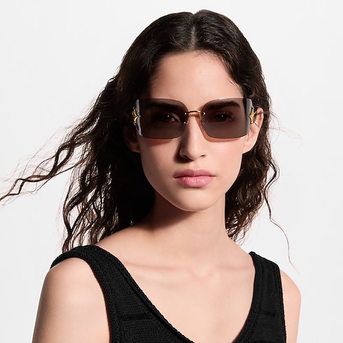 S00 Accessories Eyewear Curvy Flower Rectangle Sunglasses | Louis Vuitton ® (Product zoom)