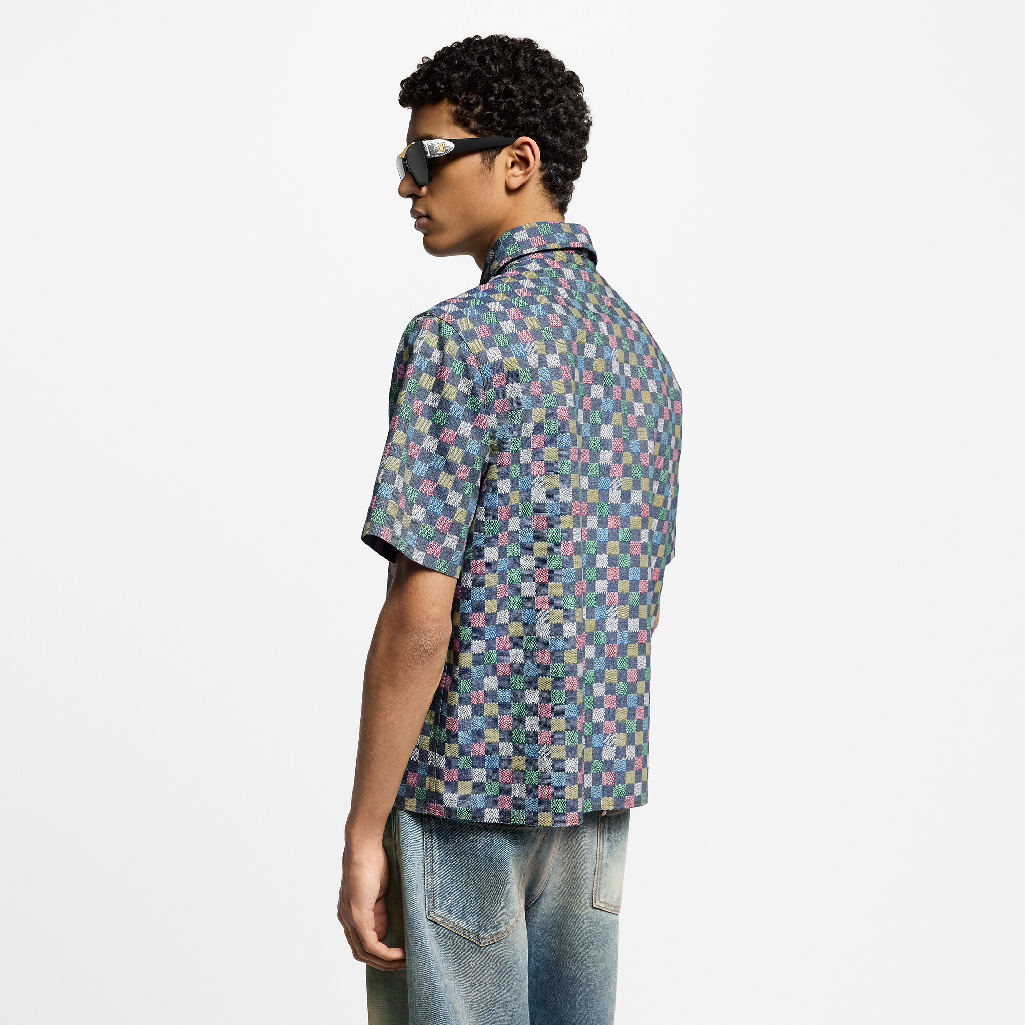Damier Chambray Short-Sleeved Shirt