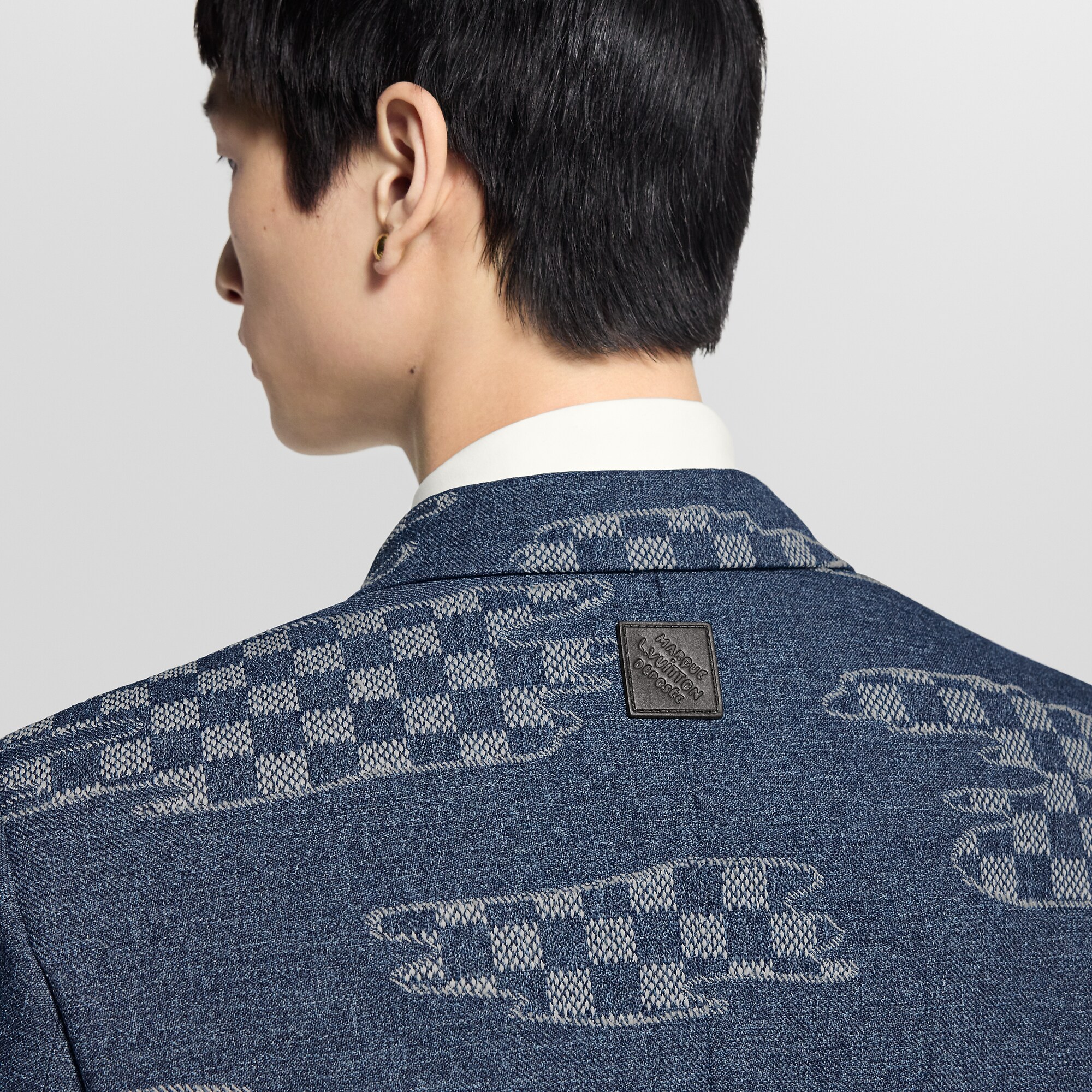 Damier Cropped Single-Breasted Jacket