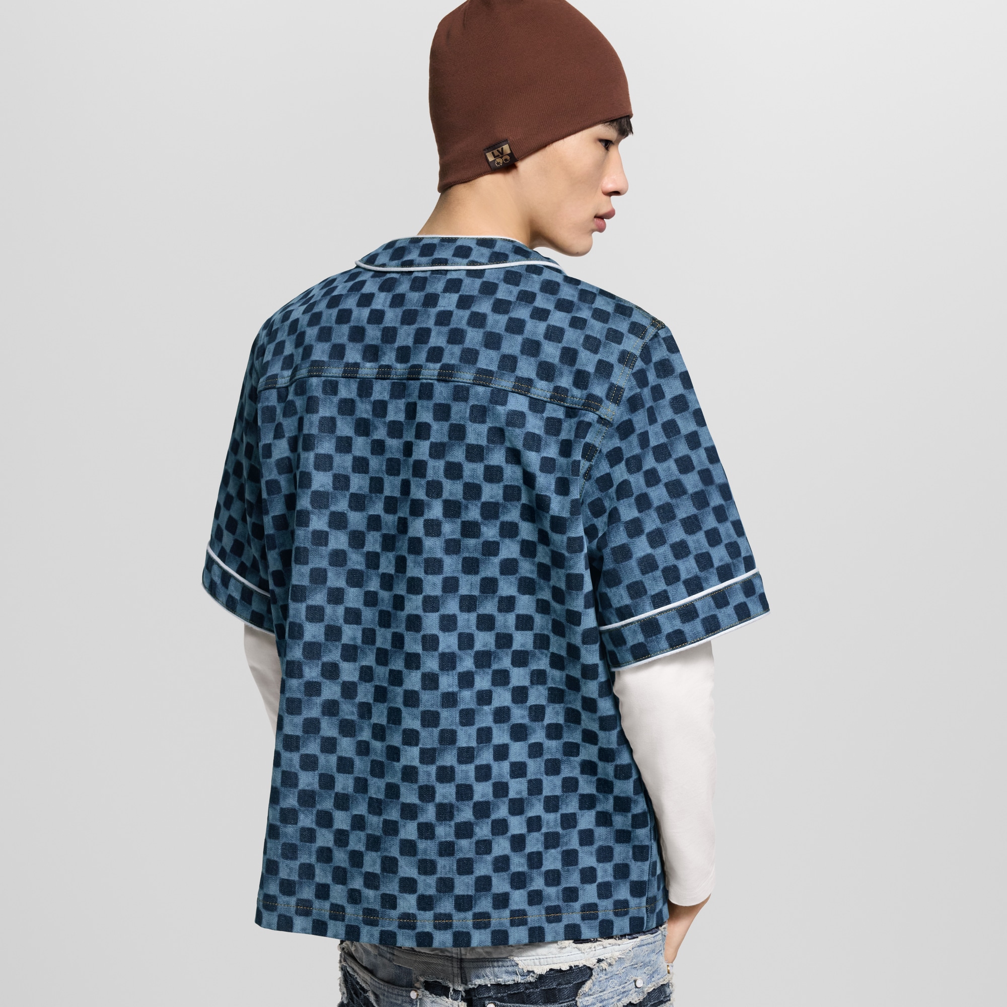  Ready-to-Wear Shirts Damier Denim Baseball Shirt | Louis Vuitton ® (Product zoom)