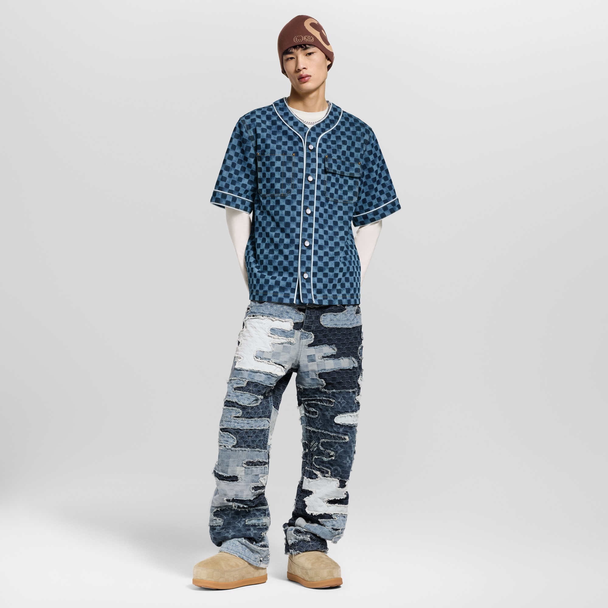  Ready-to-Wear Shirts Damier Denim Baseball Shirt | Louis Vuitton ® (Product zoom)
