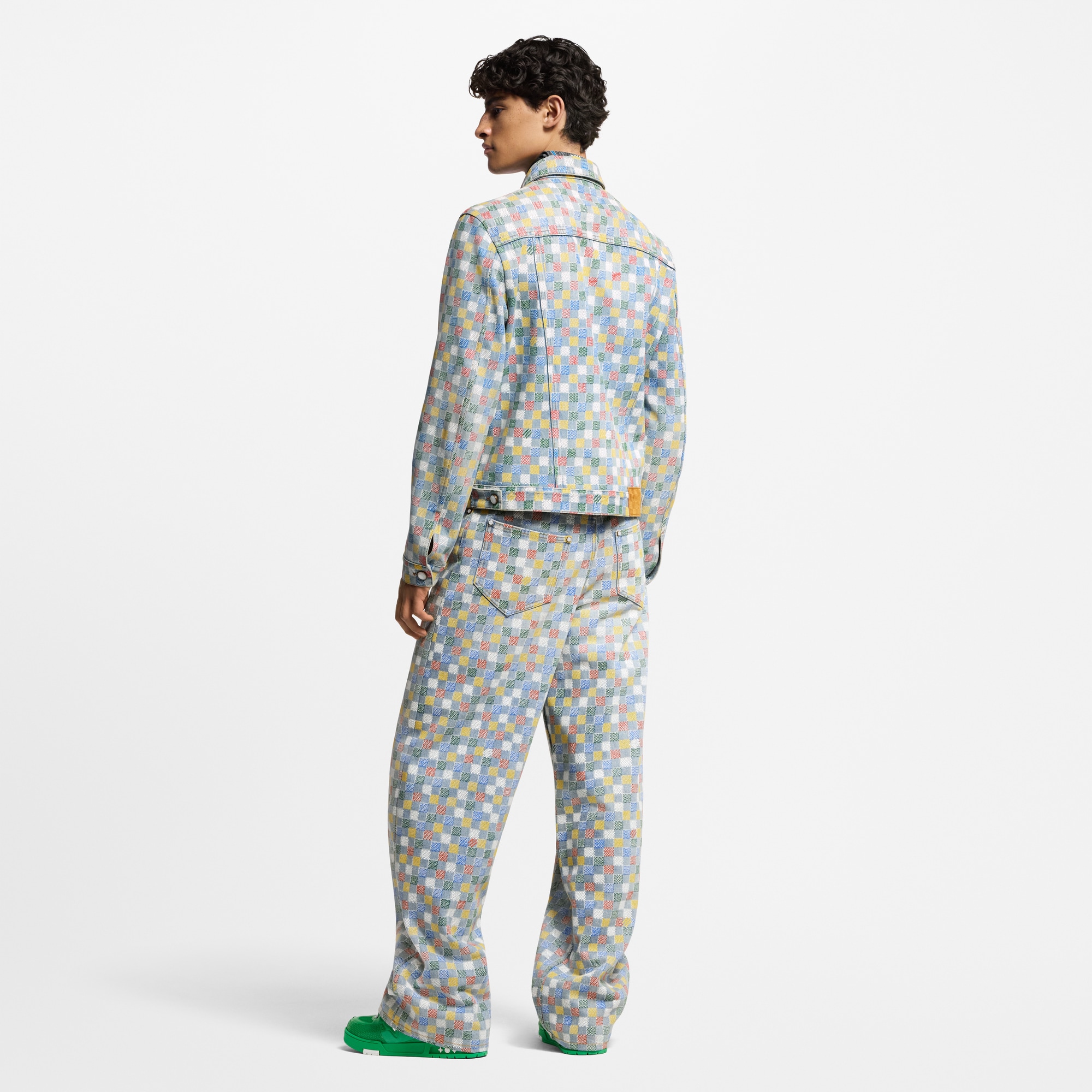  Ready-to-Wear Denim Damier Denim Wide-Leg Pants | Louis Vuitton ® (Product zoom)