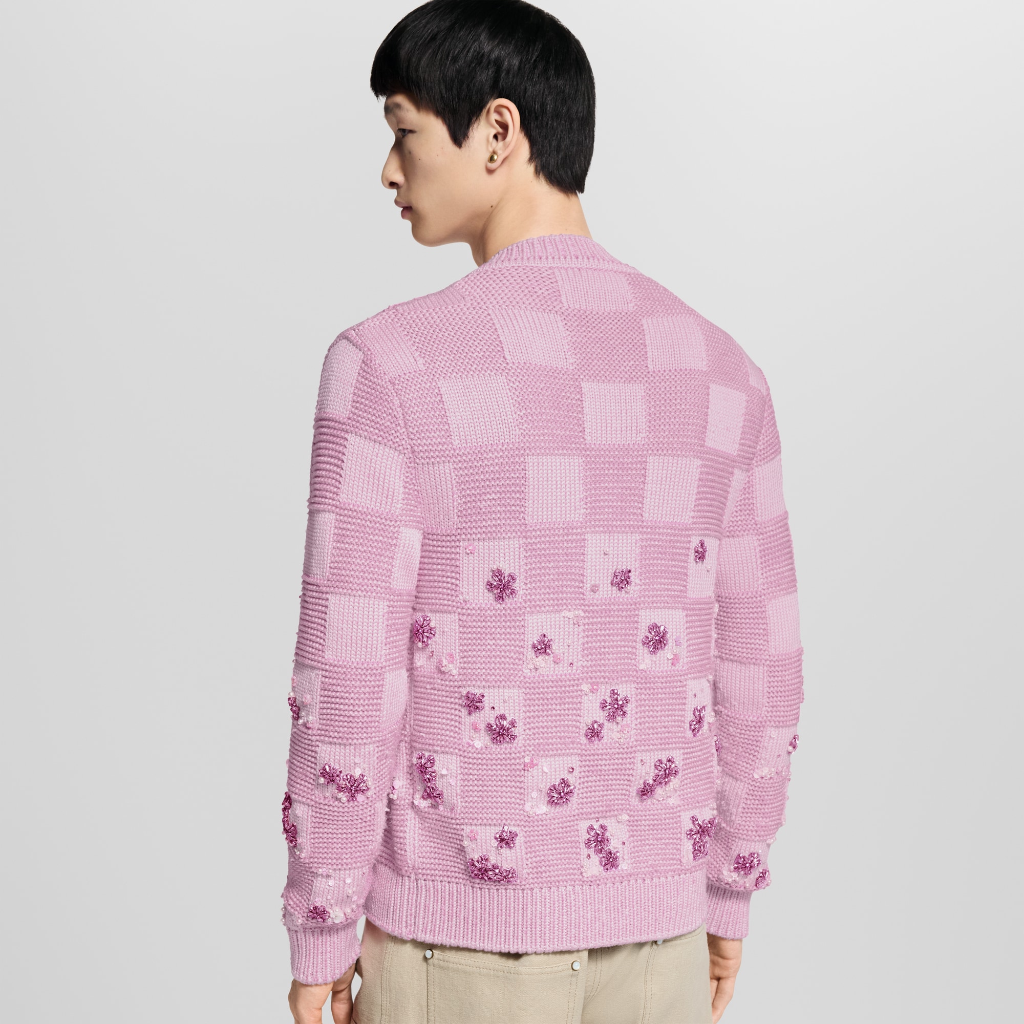  Ready-to-Wear All Ready-to-Wear Damier Embroidered Cardigan | Louis Vuitton ® (Product zoom)