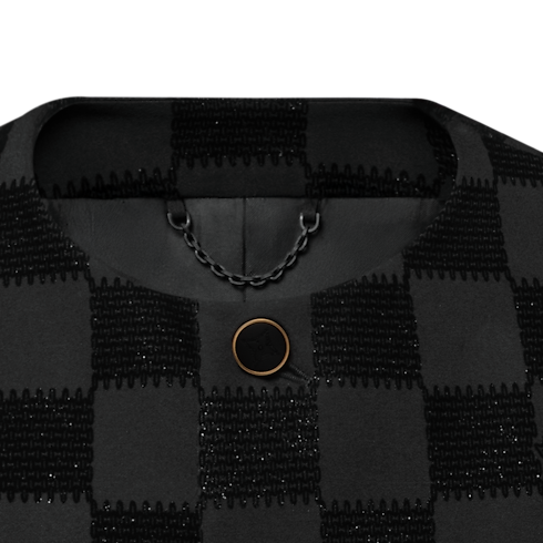 Ready-to-Wear Blazers and Jackets Damier Flock Collarless Jacket | Louis Vuitton ® (Product zoom)