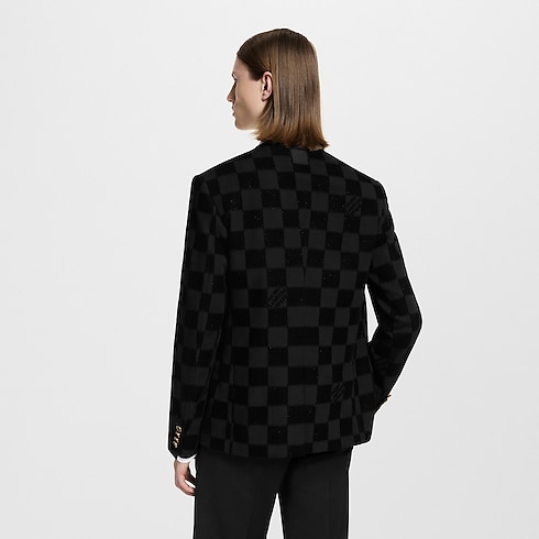 Ready-to-Wear Blazers and Jackets Damier Flock Collarless Jacket | Louis Vuitton ® (Product zoom)