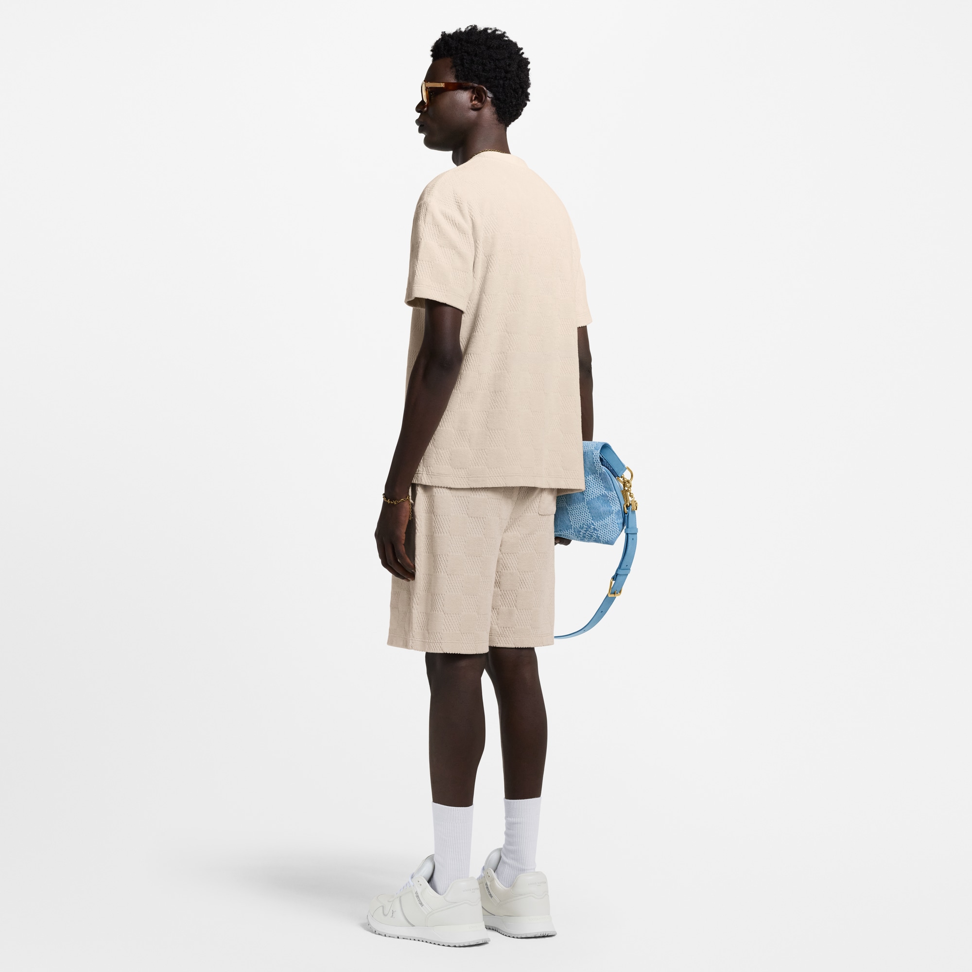  Ready-to-Wear All Ready-to-Wear Damier French Terry Shorts | Louis Vuitton ® (Product zoom)