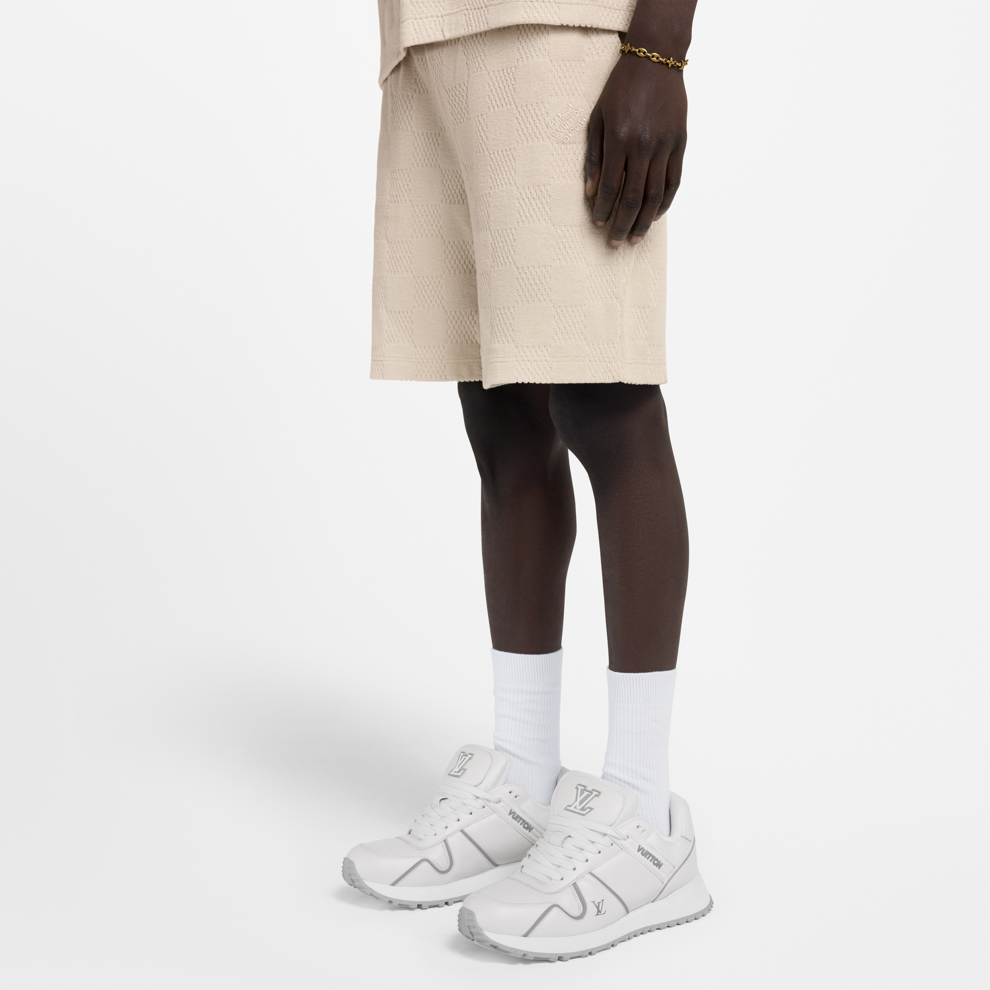  Ready-to-Wear All Ready-to-Wear Damier French Terry Shorts | Louis Vuitton ® (Product zoom)