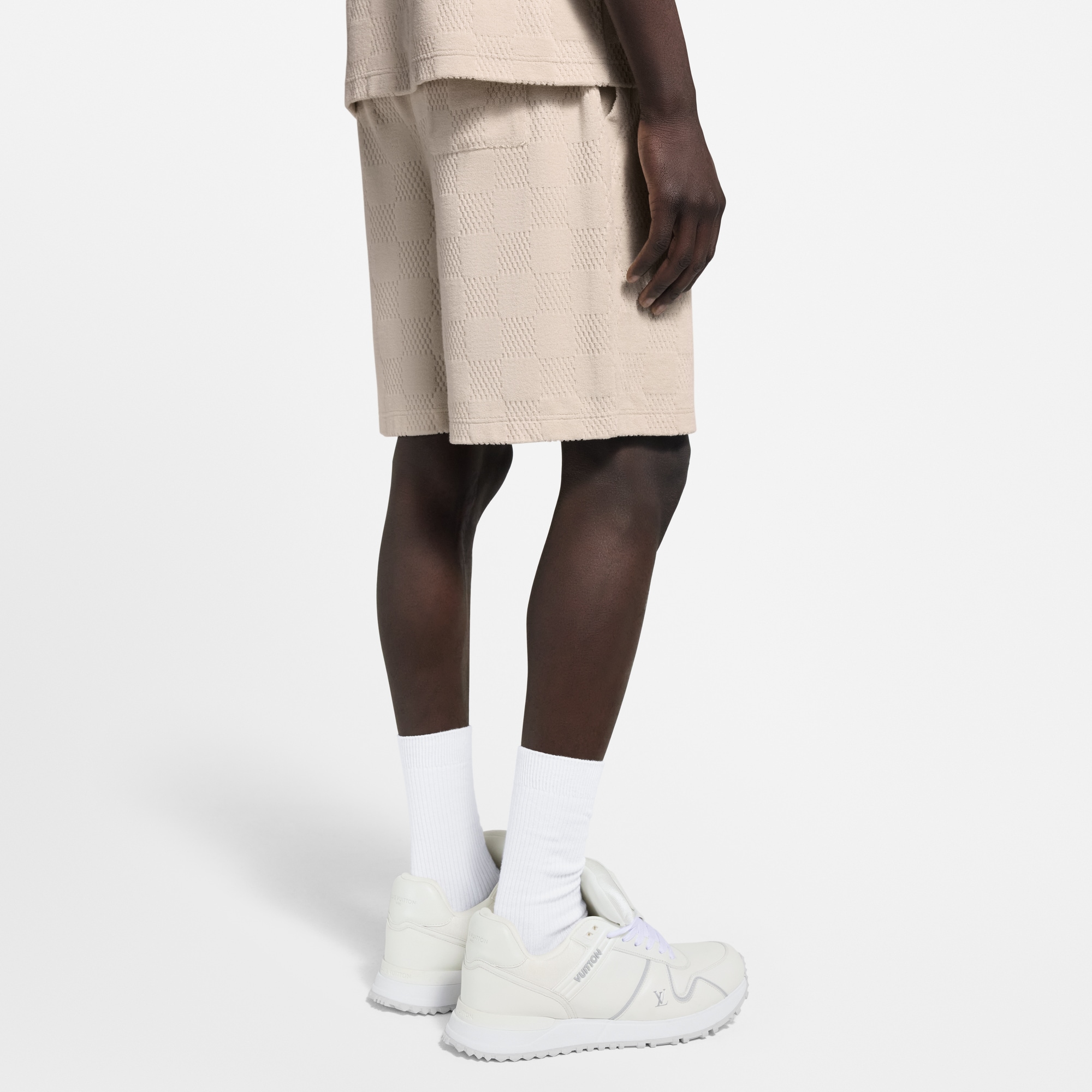  Ready-to-Wear All Ready-to-Wear Damier French Terry Shorts | Louis Vuitton ® (Product zoom)
