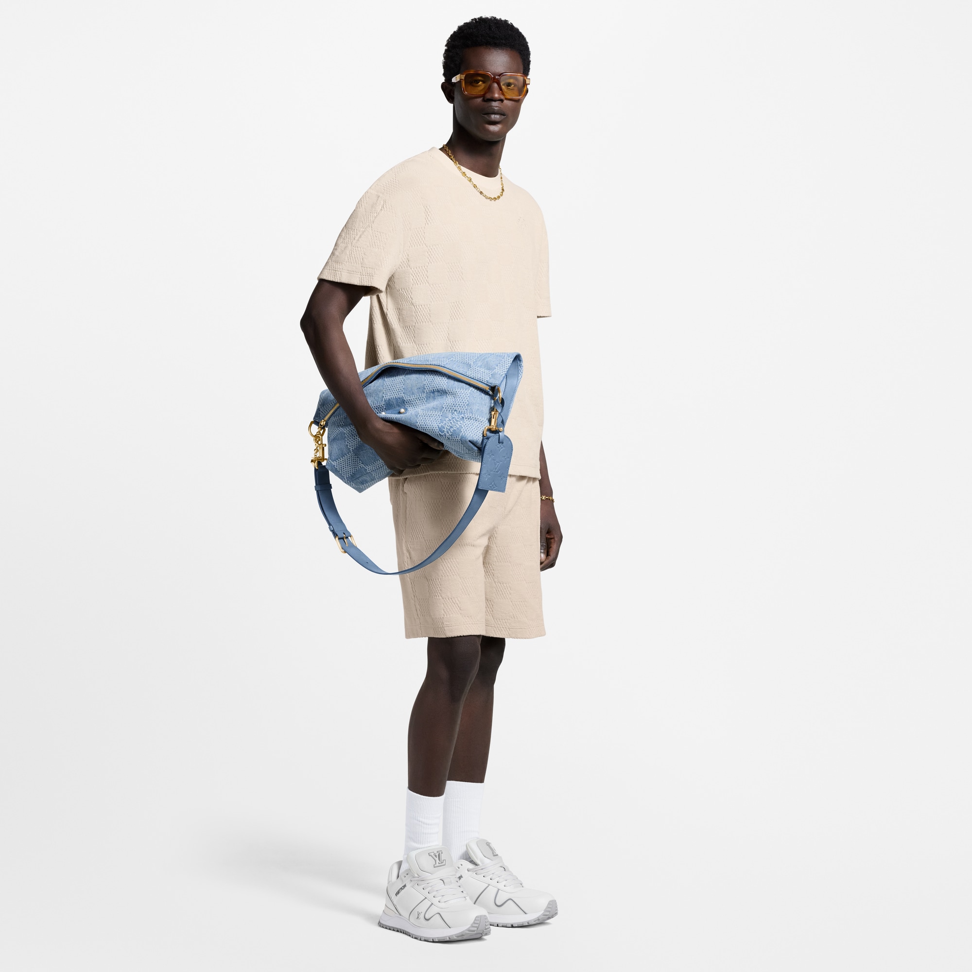  Ready-to-Wear All Ready-to-Wear Damier French Terry Shorts | Louis Vuitton ® (Product zoom)