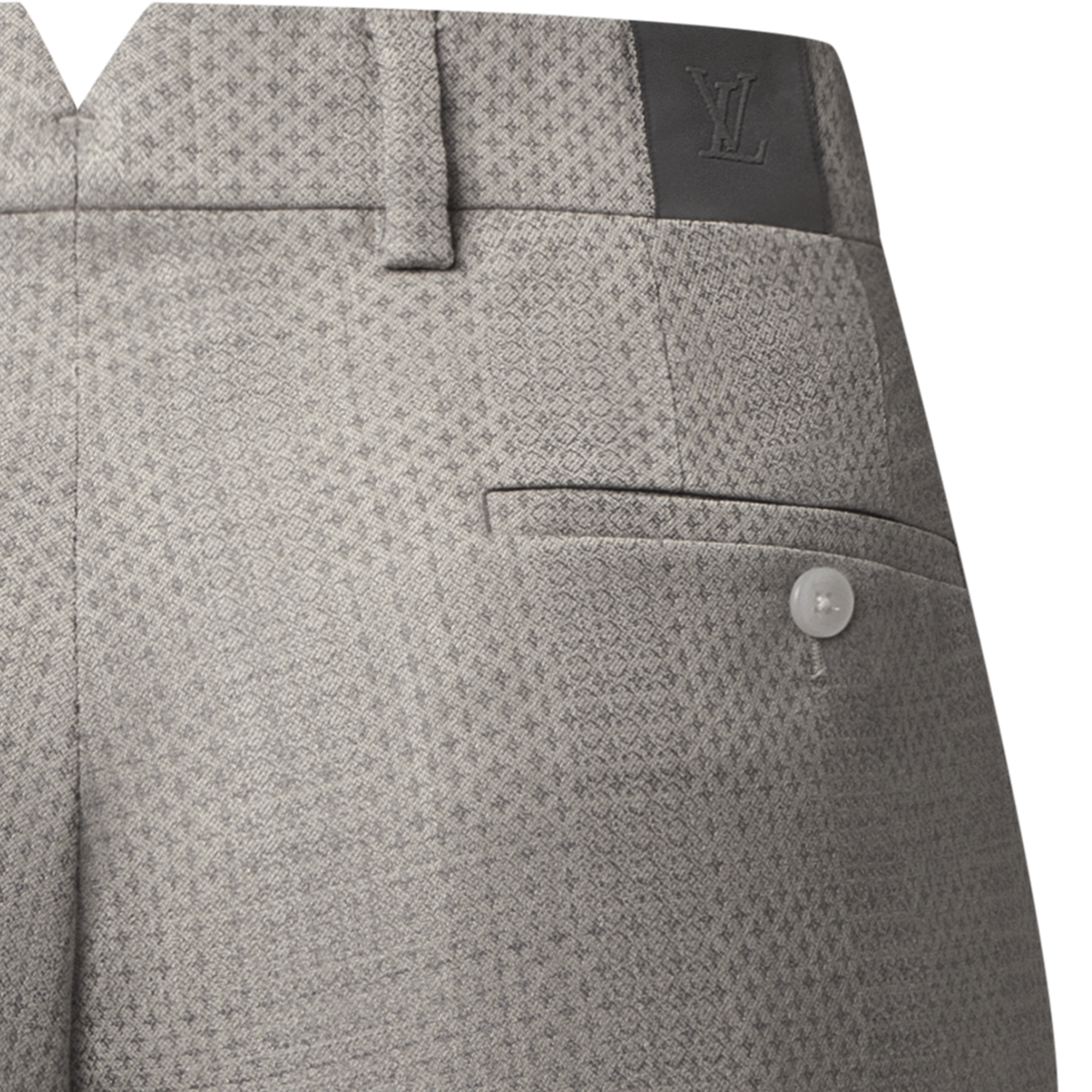 LOUIS VUITTON Damier Jacquard Cigarette Pants Light Beige. Size 58