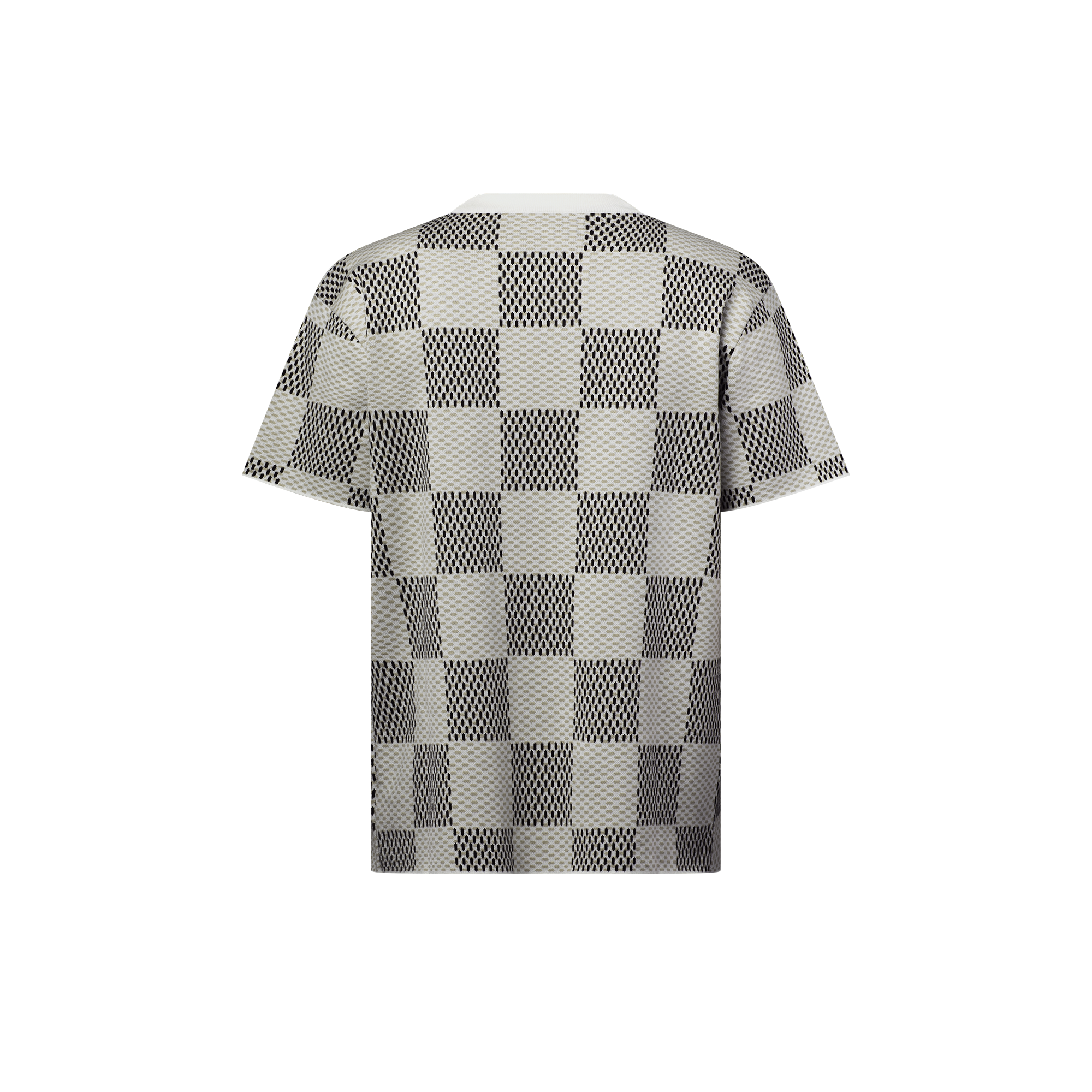 Damier Jacquard Short-Sleeved Crewneck - Men - Ready-to-Wear 