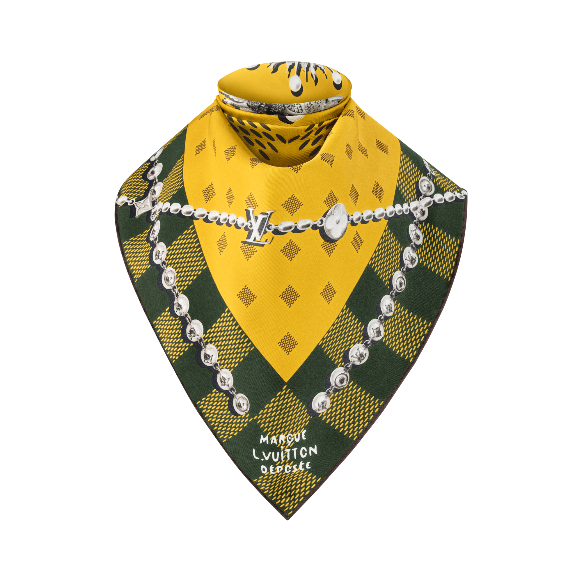 S00 Accessories Silk and Bandanas Damier Jewelry Silk Square | Louis Vuitton ® (Product zoom)