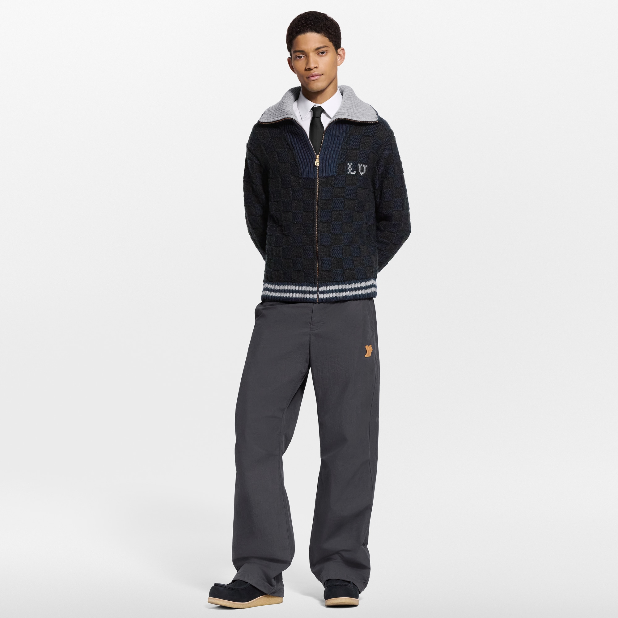  Ready-to-Wear All Ready-to-Wear Damier Knit Blouson | Louis Vuitton ® (Product zoom)