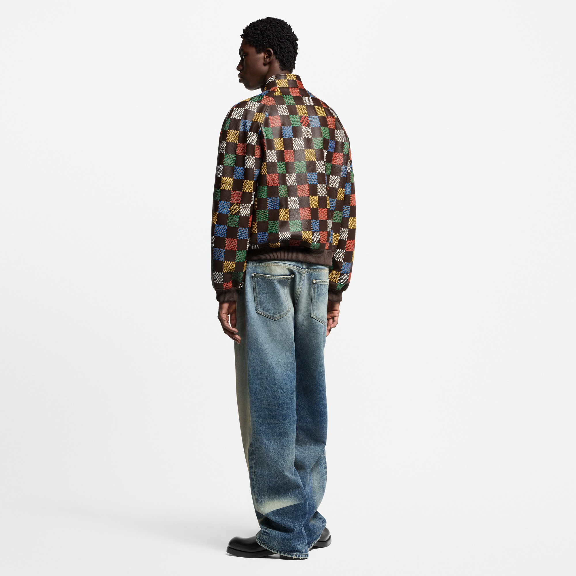  Ready-to-Wear Coats and Outerwear Damier Leather Blouson  | Louis Vuitton ® (Product zoom)