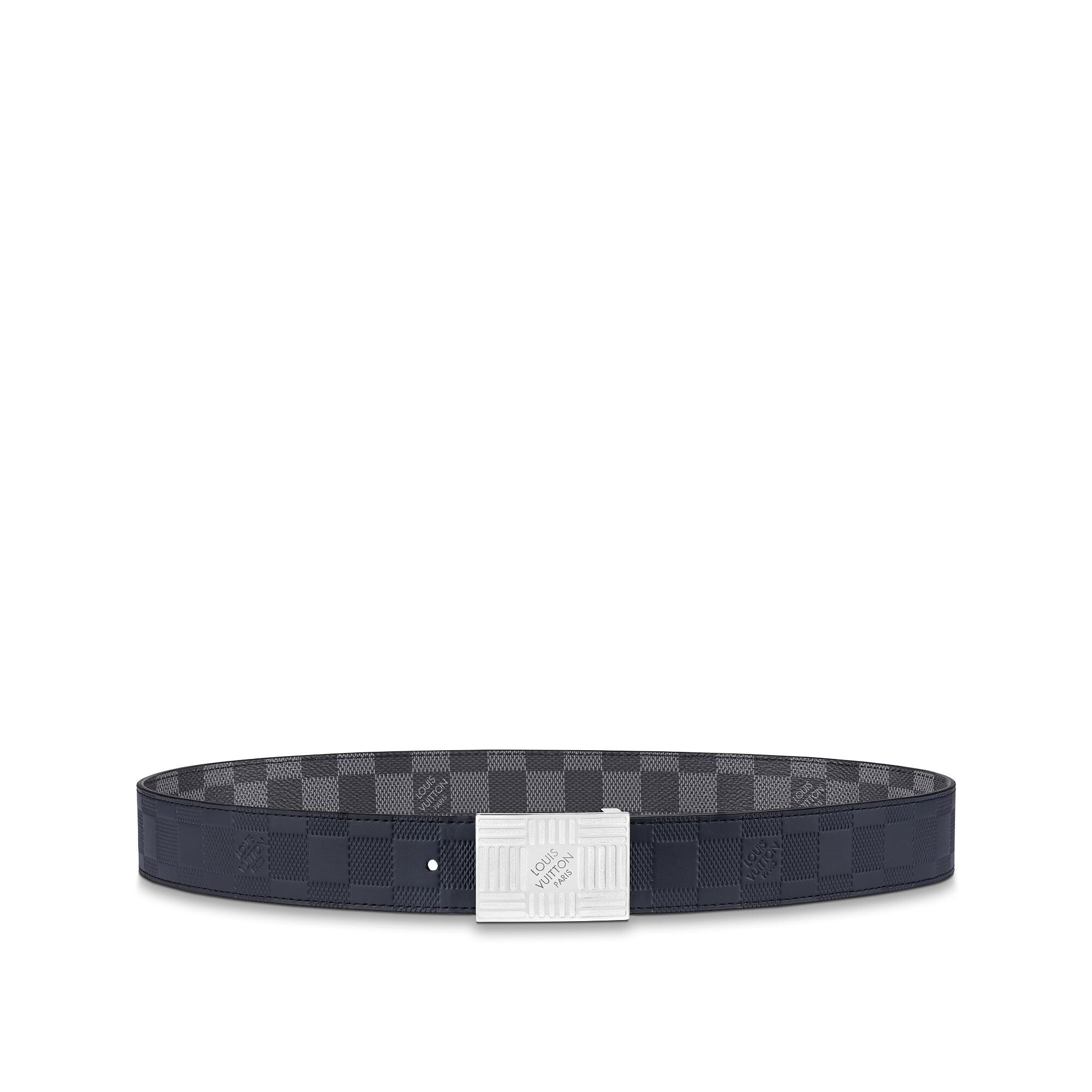 white checkered lv belt