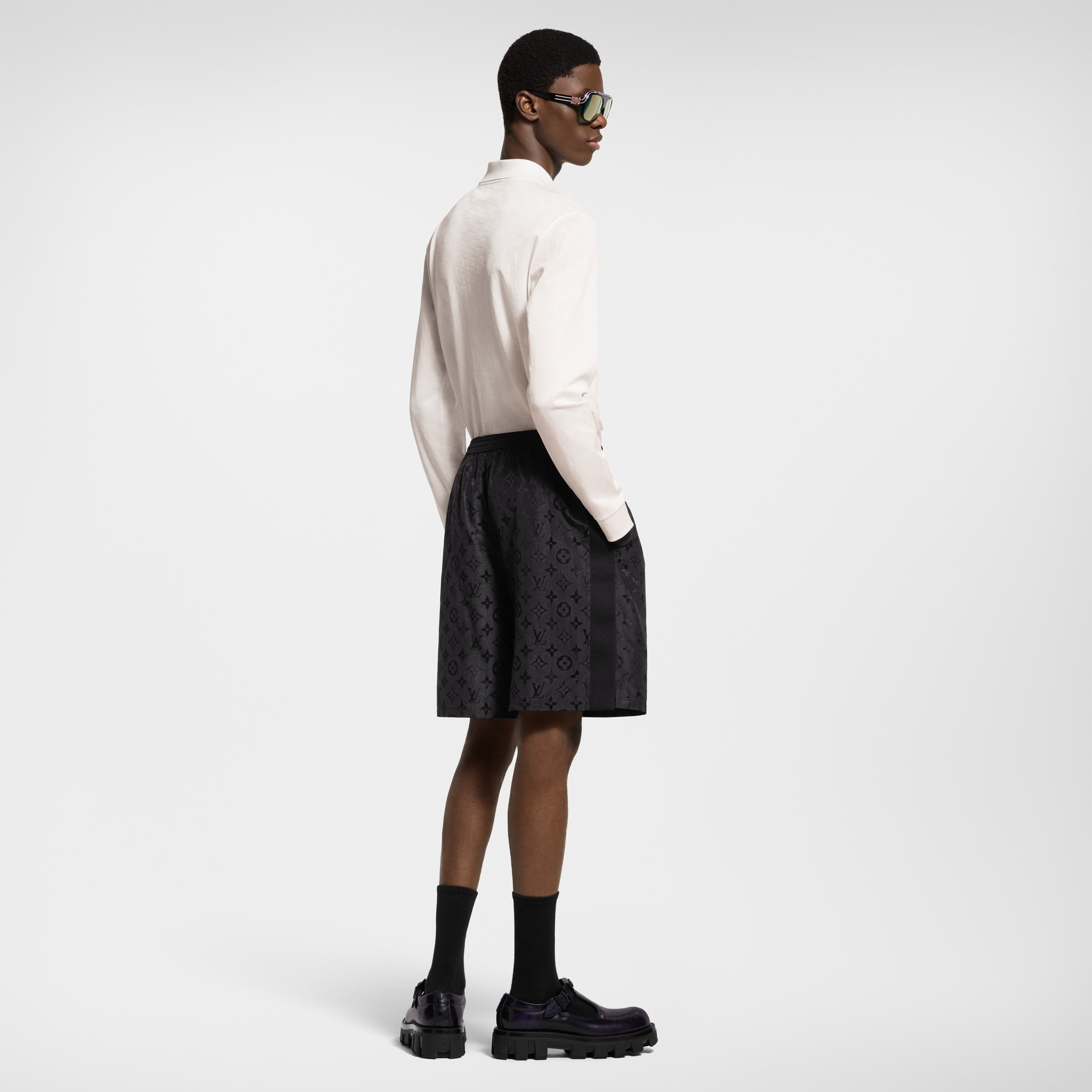  Ready-to-Wear All Ready-to-Wear Damier Signature Long-Sleeved Polo Shirt  | Louis Vuitton ® (Product zoom)