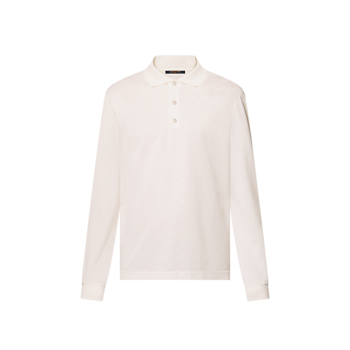 For Men Spring 2025 Collection Damier Signature Long-Sleeved Polo Shirt | Louis Vuitton ® (Product zoom)