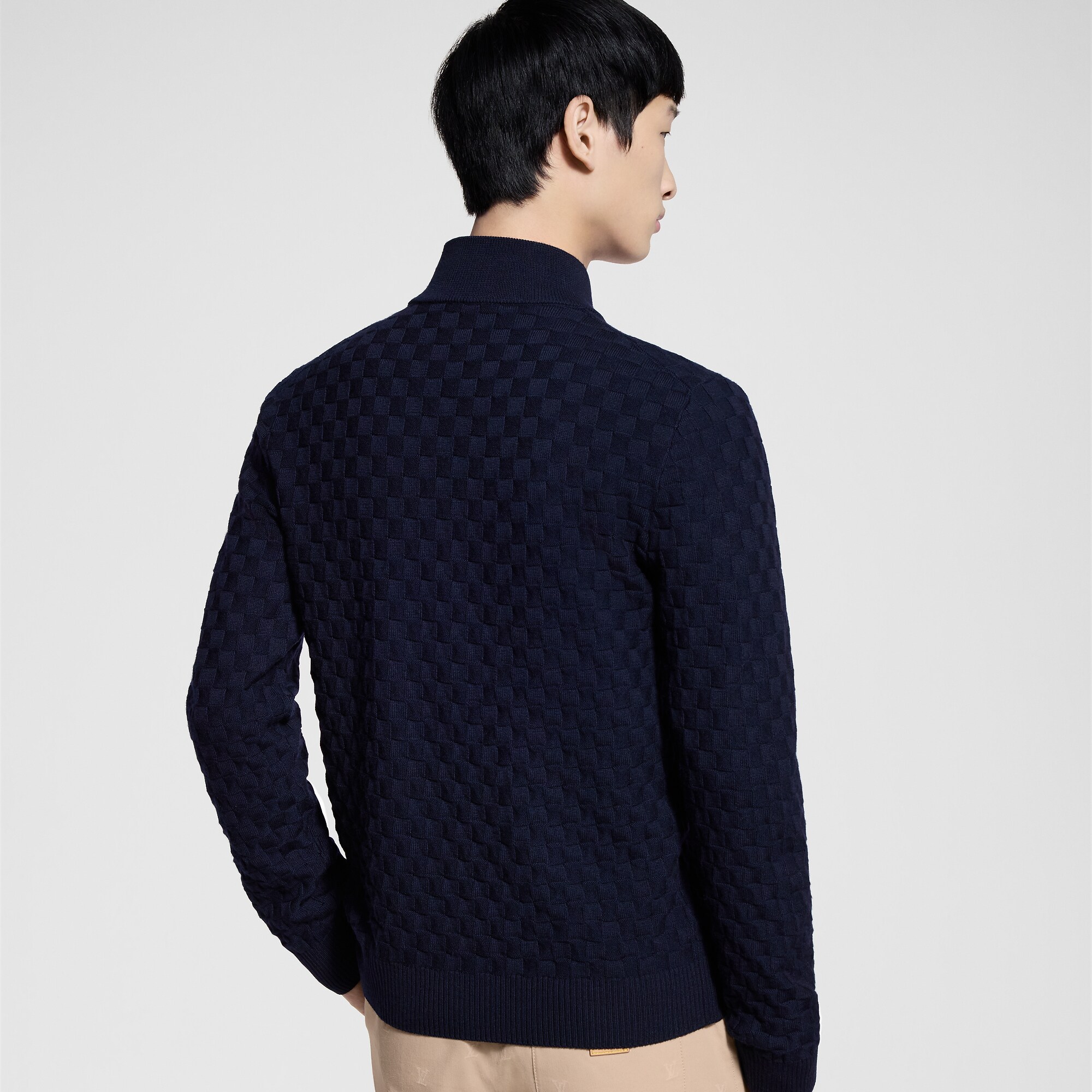 Damier Signature Zip-Through Cardigan