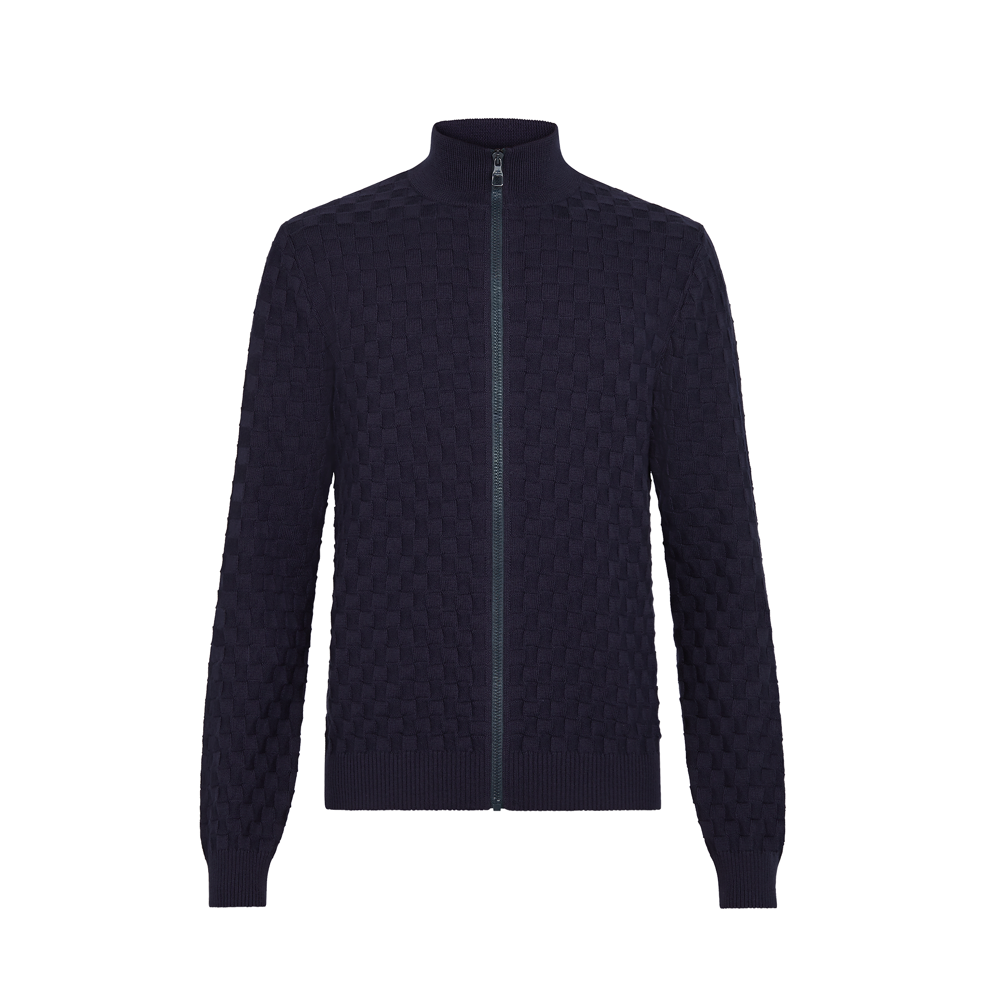 Damier Signature Zip-Through Cardigan