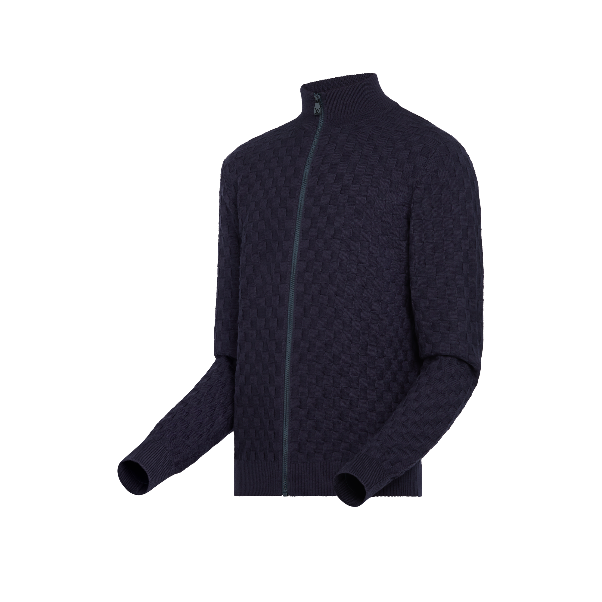  Ready-to-Wear Knitwear and Sweatshirts Damier Signature Zip-Through Cardigan | Louis Vuitton ® (Product zoom)