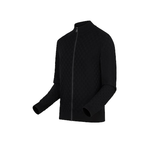 Ready-to-Wear Knitwear and Sweatshirts Damier Signature Zip-Through Cardigan | Louis Vuitton ® (Product zoom)