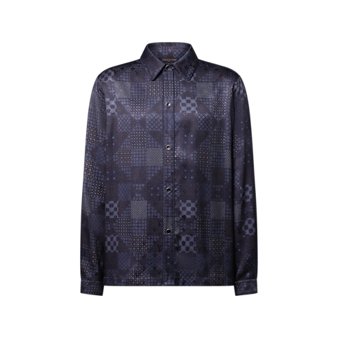 New In Men } Damier Silk Blend Pajama Shirt | Louis Vuitton ® (Product zoom)