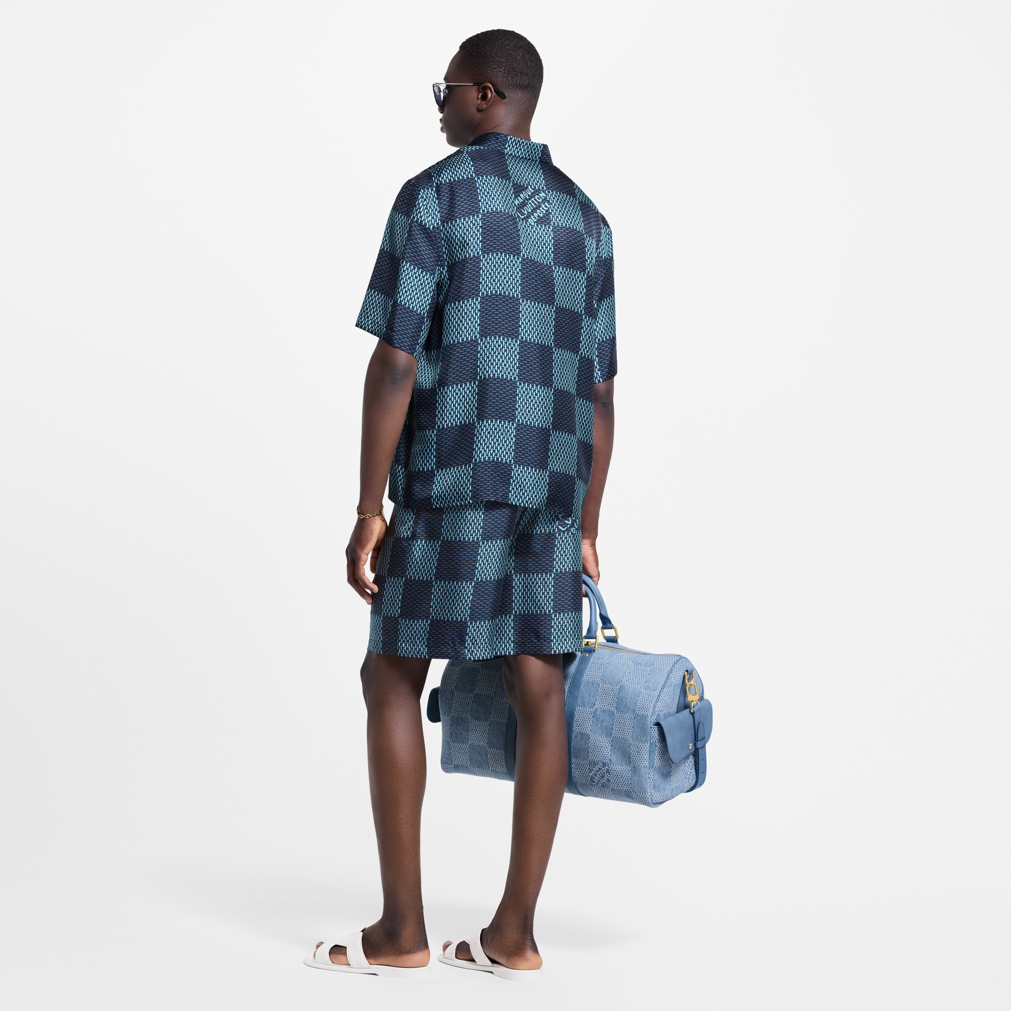  Ready-to-Wear Pants Damier Silk Shorts | Louis Vuitton ® (Product zoom)