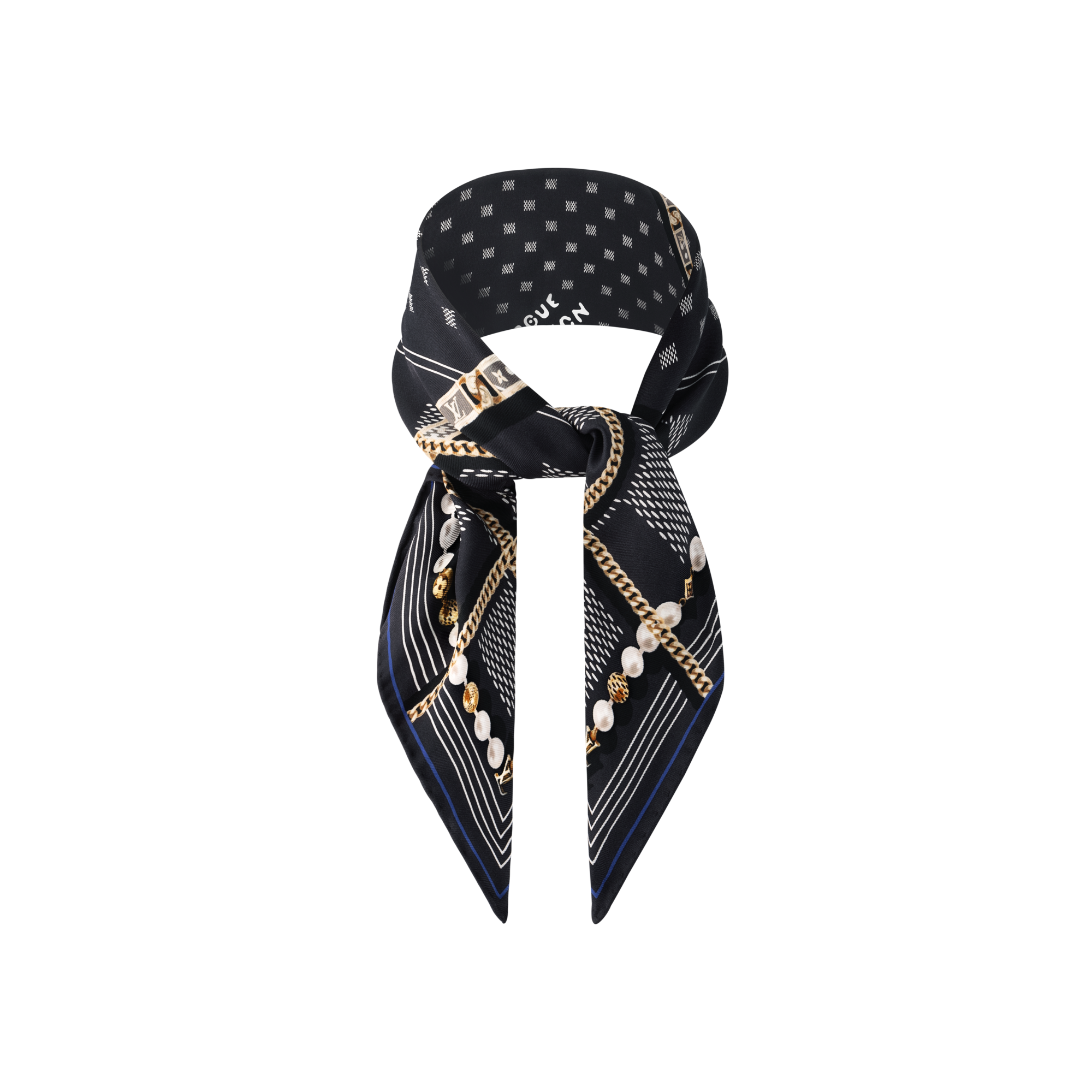 S00 Accessories Silk and Bandanas Damier Tied Up Silk Bandana | Louis Vuitton ® (Product zoom)