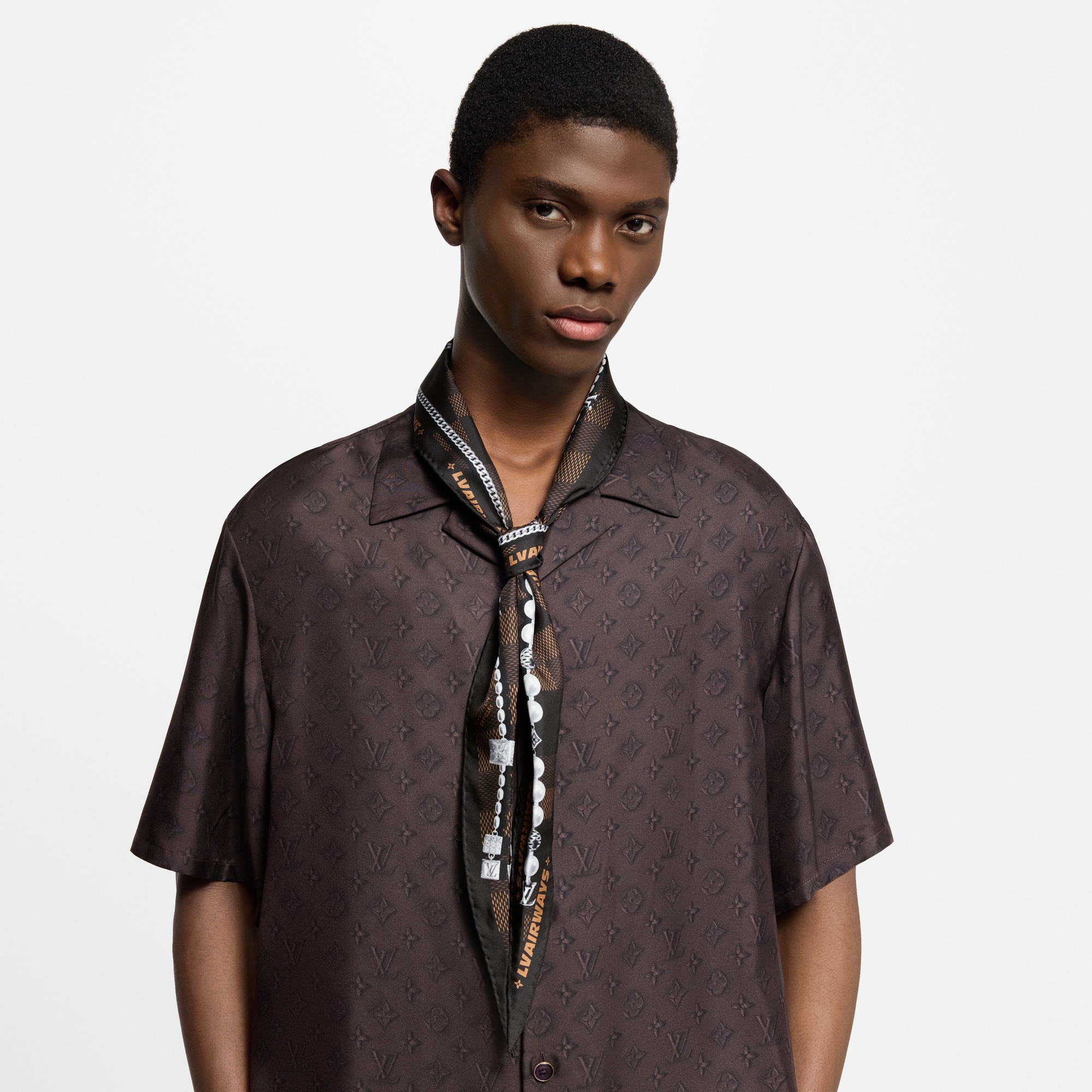 S00 Accessories Silk and Bandanas Damier Tied Up Silk Losange | Louis Vuitton ® (Product zoom)