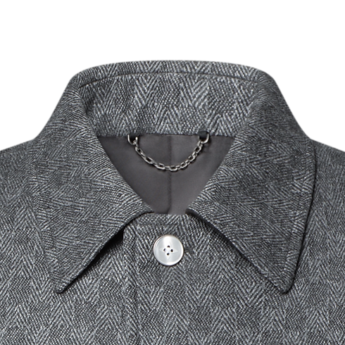 New In Men } Damier Wool Overcoat | Louis Vuitton ® (Product zoom)