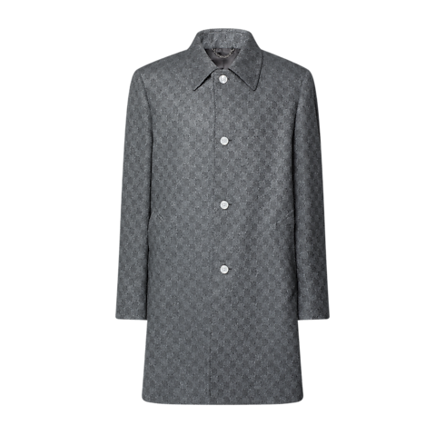 New In Men } Damier Wool Overcoat | Louis Vuitton ® (Product zoom)