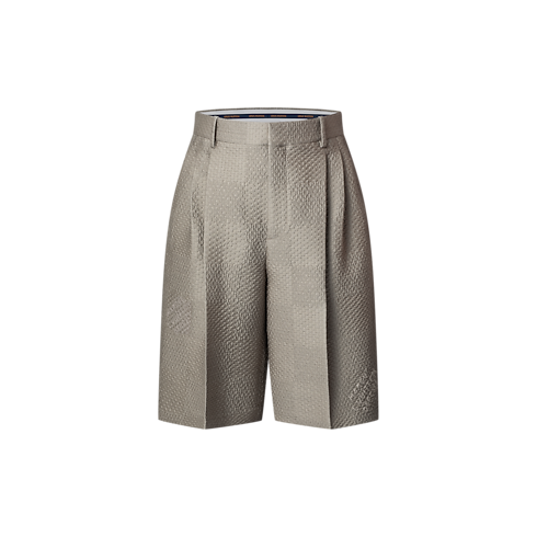 Ready-to-Wear Pants Damier Wool-Silk Tailored Wool-Silk Shorts | Louis Vuitton ® (Product zoom)
