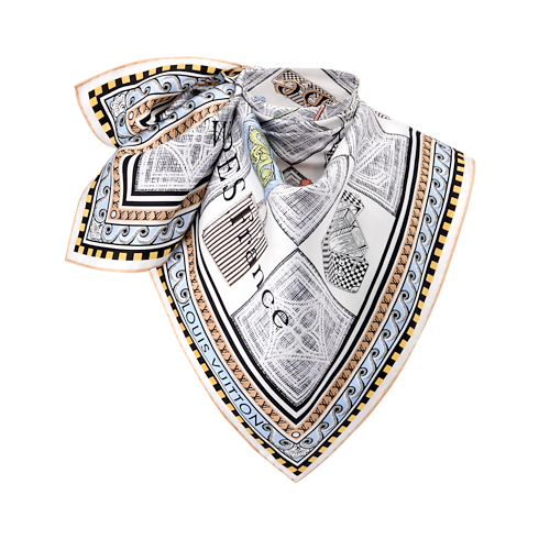 S00 Accessories Silk Squares and Bandeaus Damiergram Square 90 | Louis Vuitton ® (Product zoom)