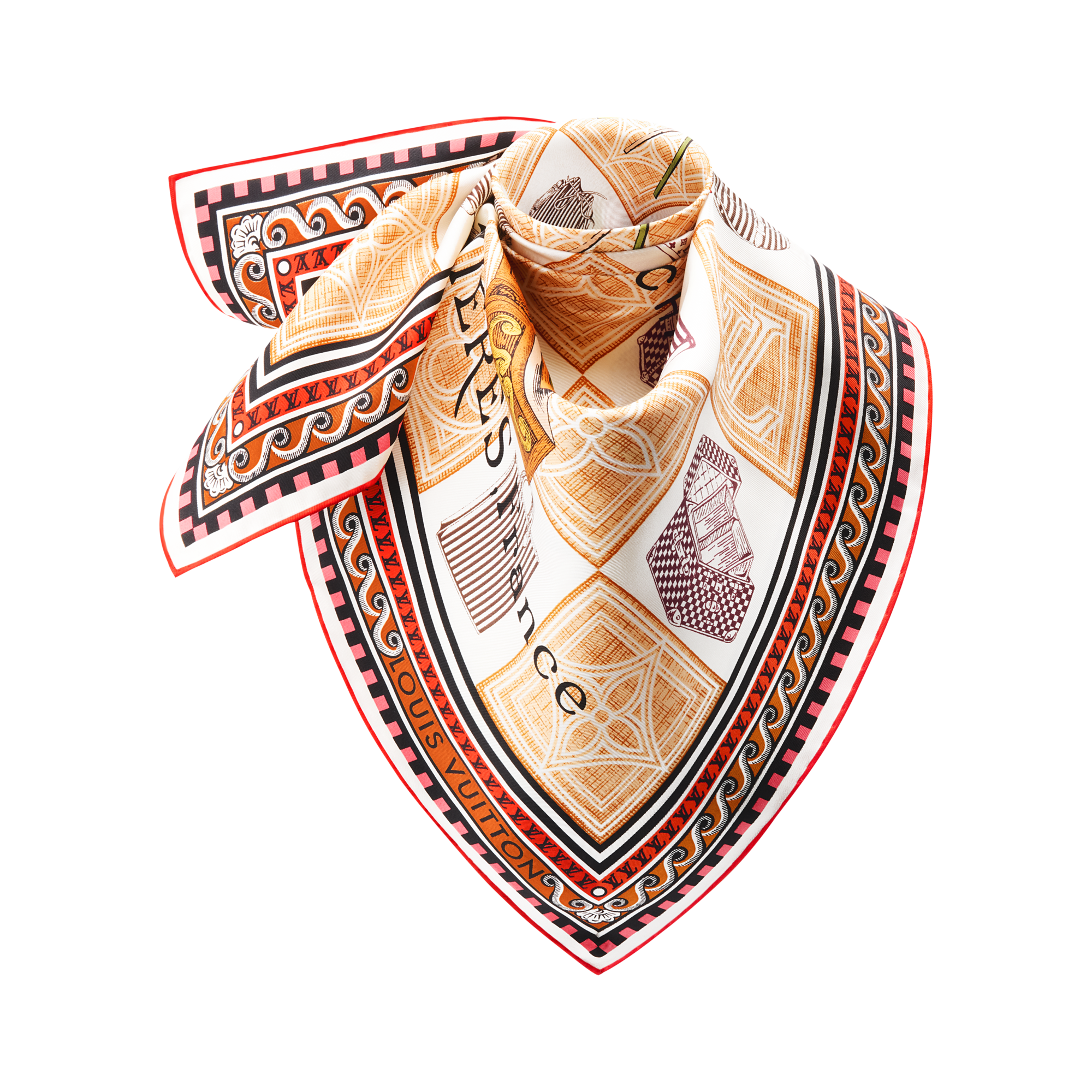 S00 Accessories Silk Squares and Bandeaus  Damiergram Square 90 | Louis Vuitton ® (Product zoom)