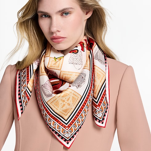 S00 Accessories Silk Squares and Bandeaus Damiergram Square 90 | Louis Vuitton ® (Product zoom)